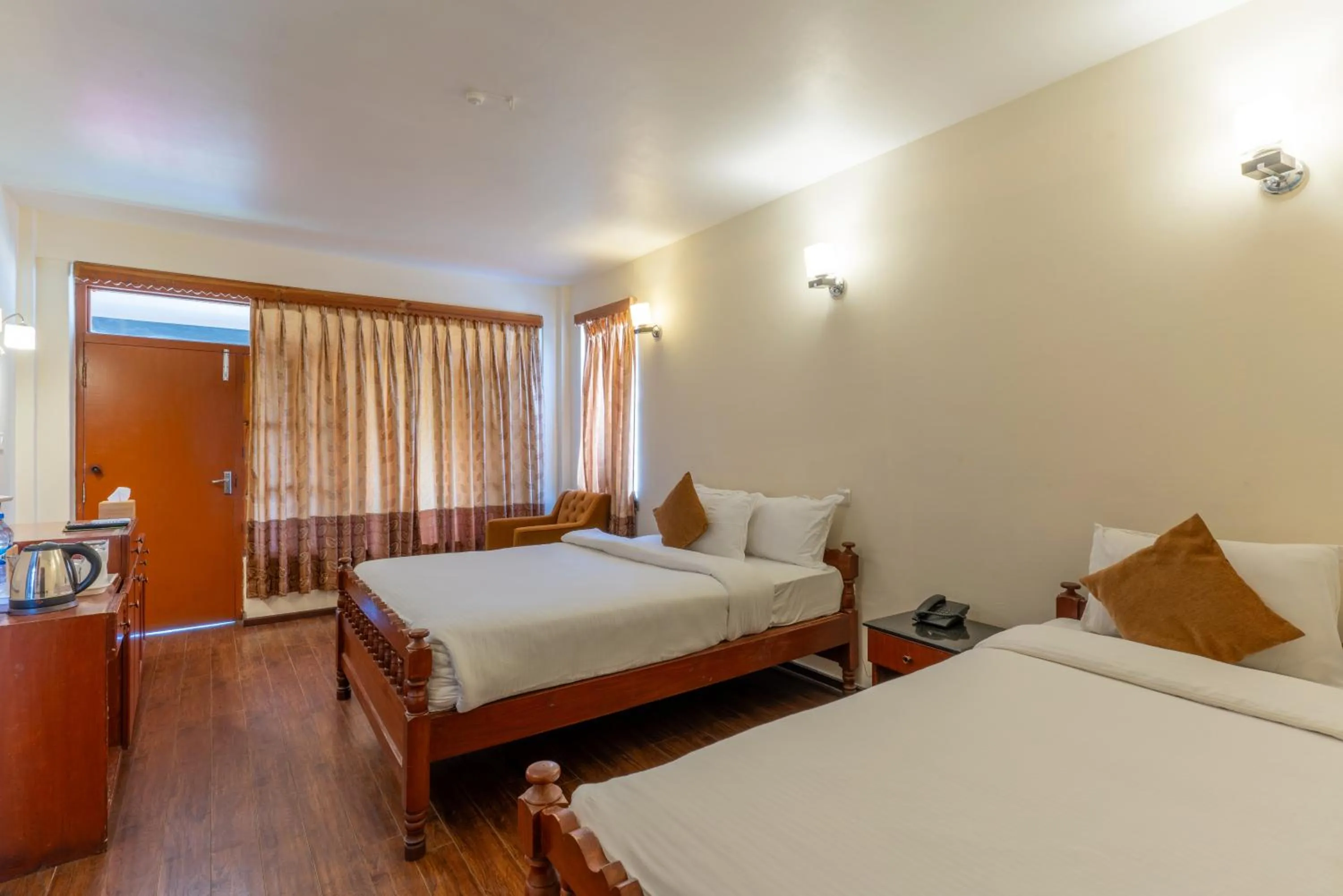 Bed in Lake View Resort