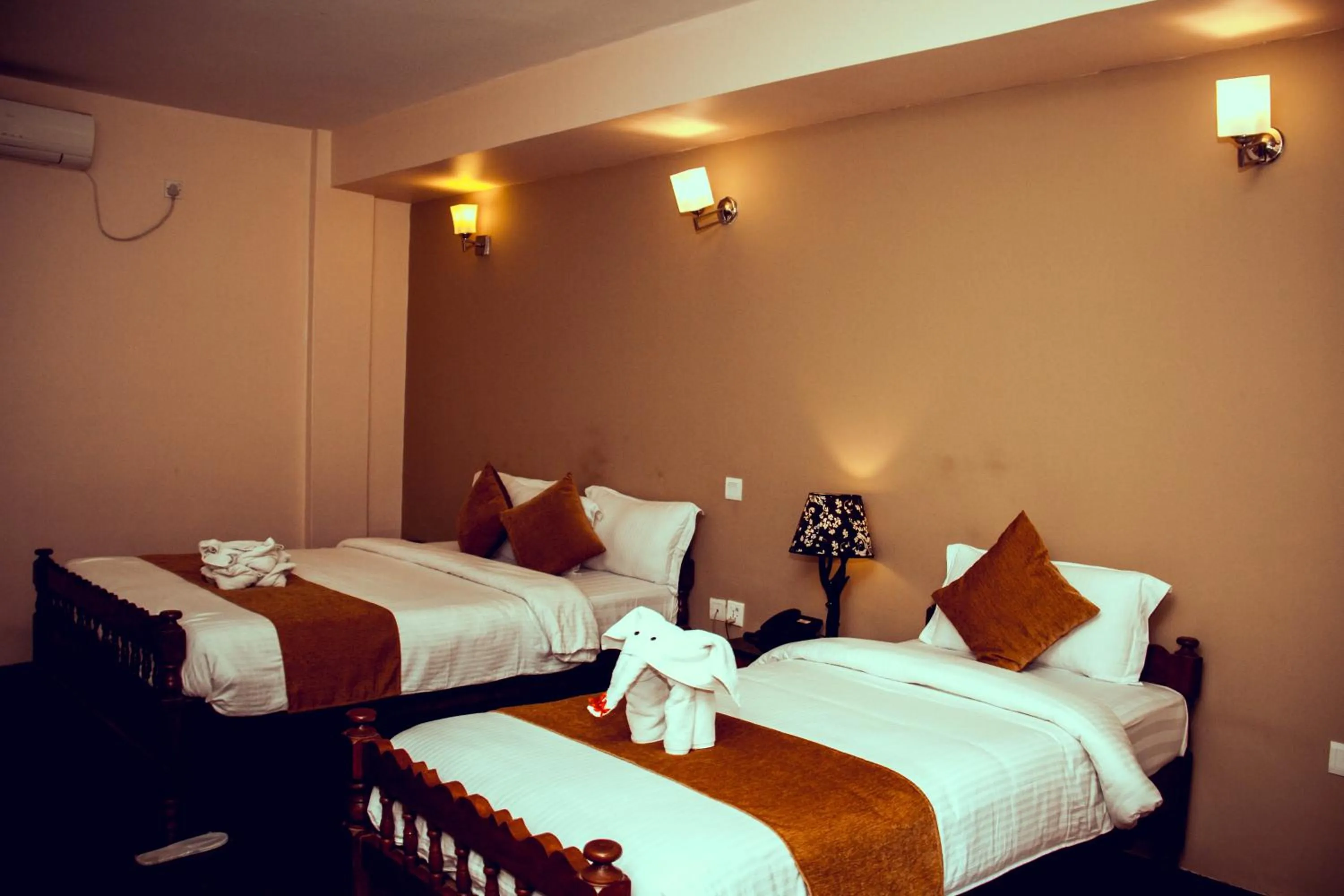 Bed in Lake View Resort