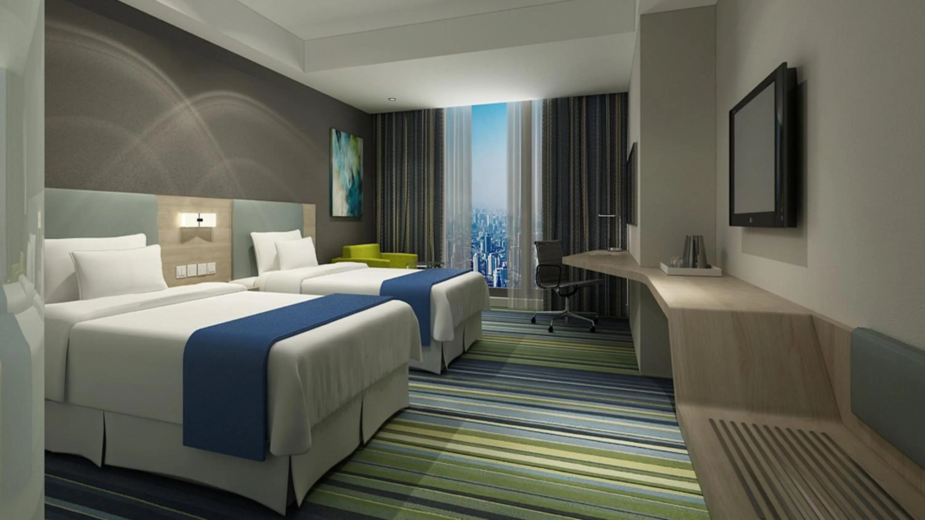 Photo of the whole room, Bed in Holiday Inn Express Yingkou Onelong Plaza by IHG