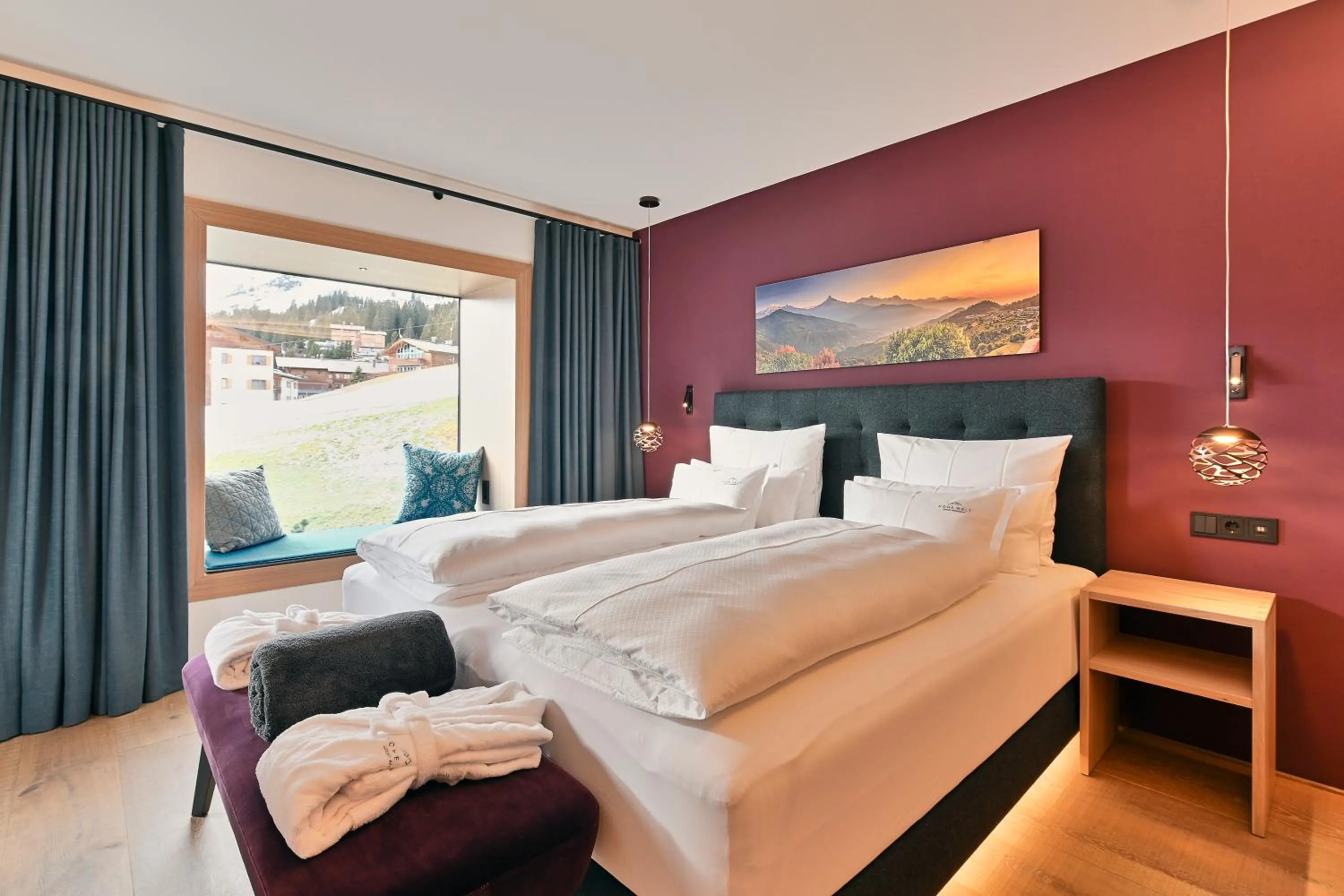 Winter, Bed in Chalet Hohe Welt - luxury apartments
