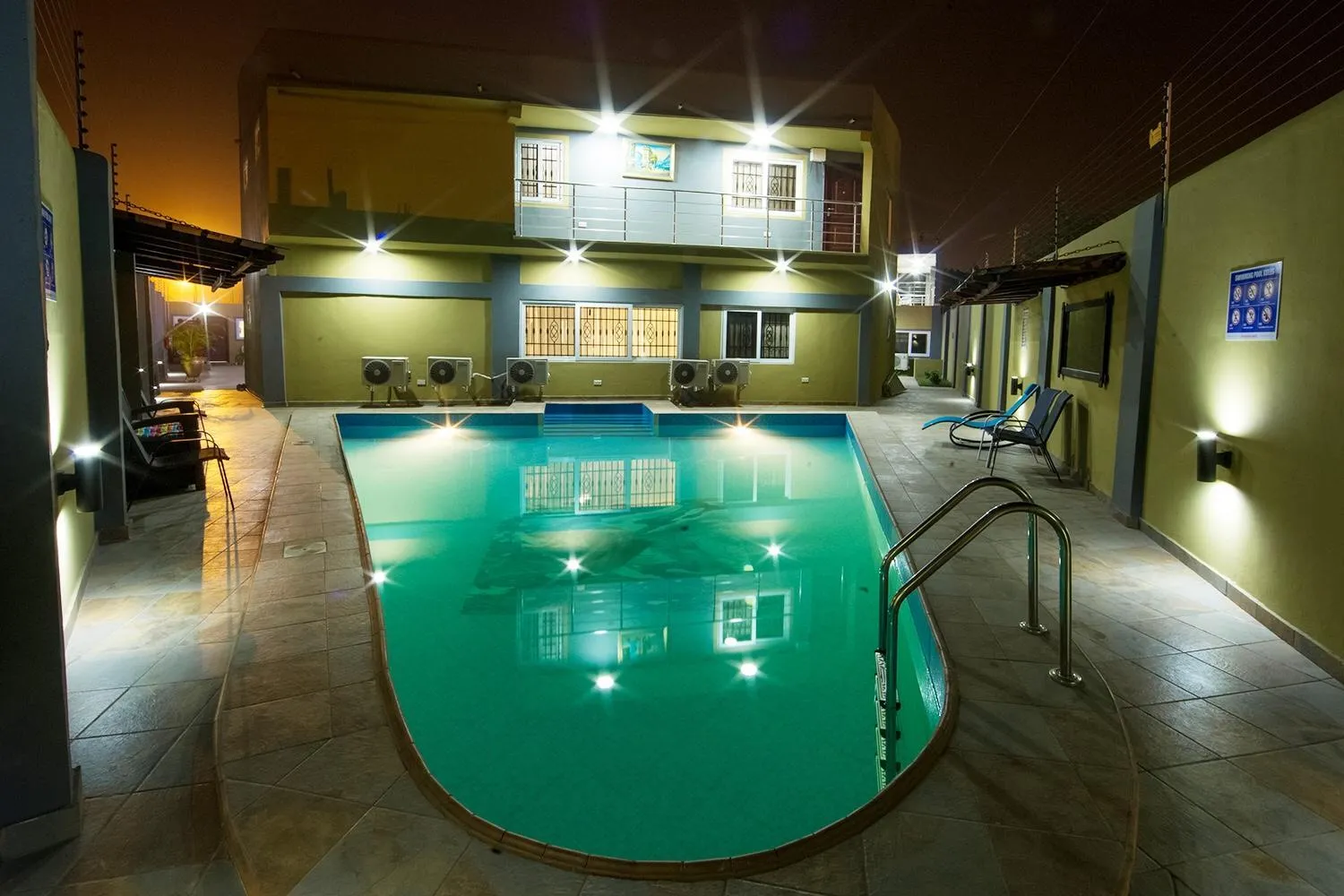 Pool view in Bays Lodge, Accra