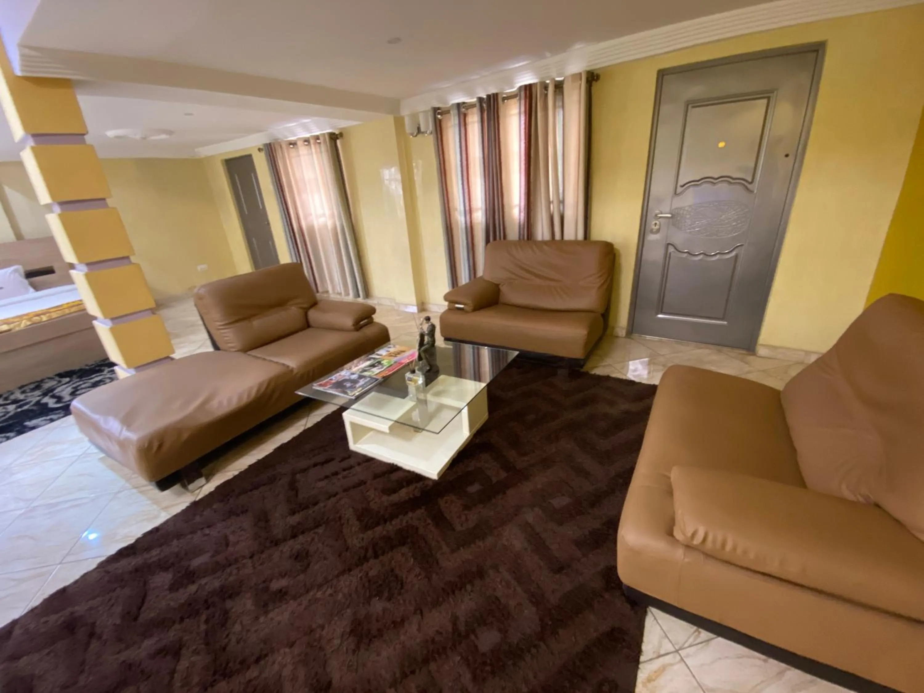 Seating area in Bays Lodge, Accra