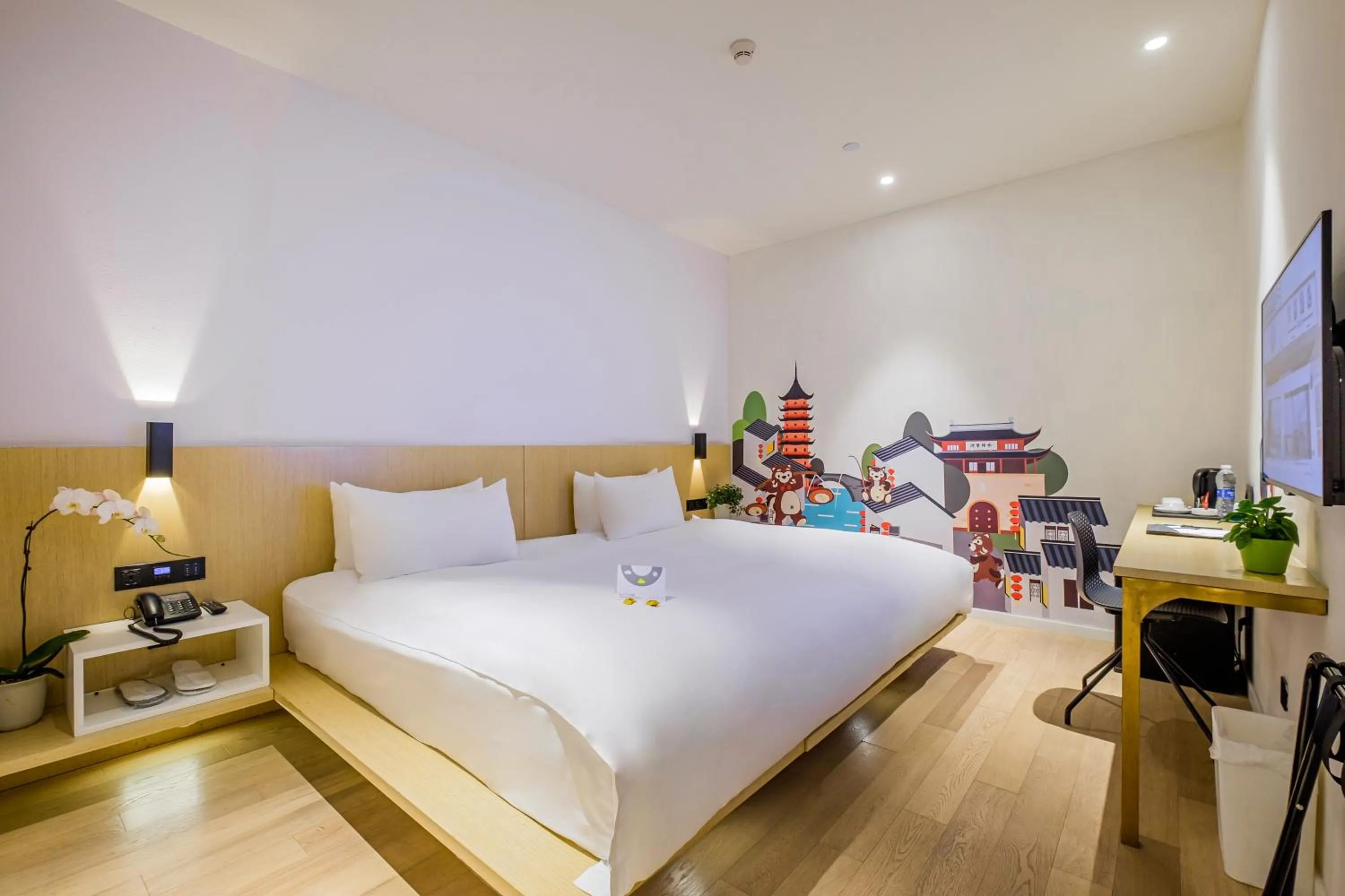 Bed in PACE HOTEL Suzhou Renmin Branch