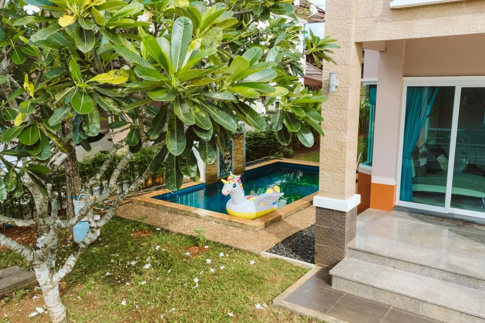 Pool view in June Pool Villa