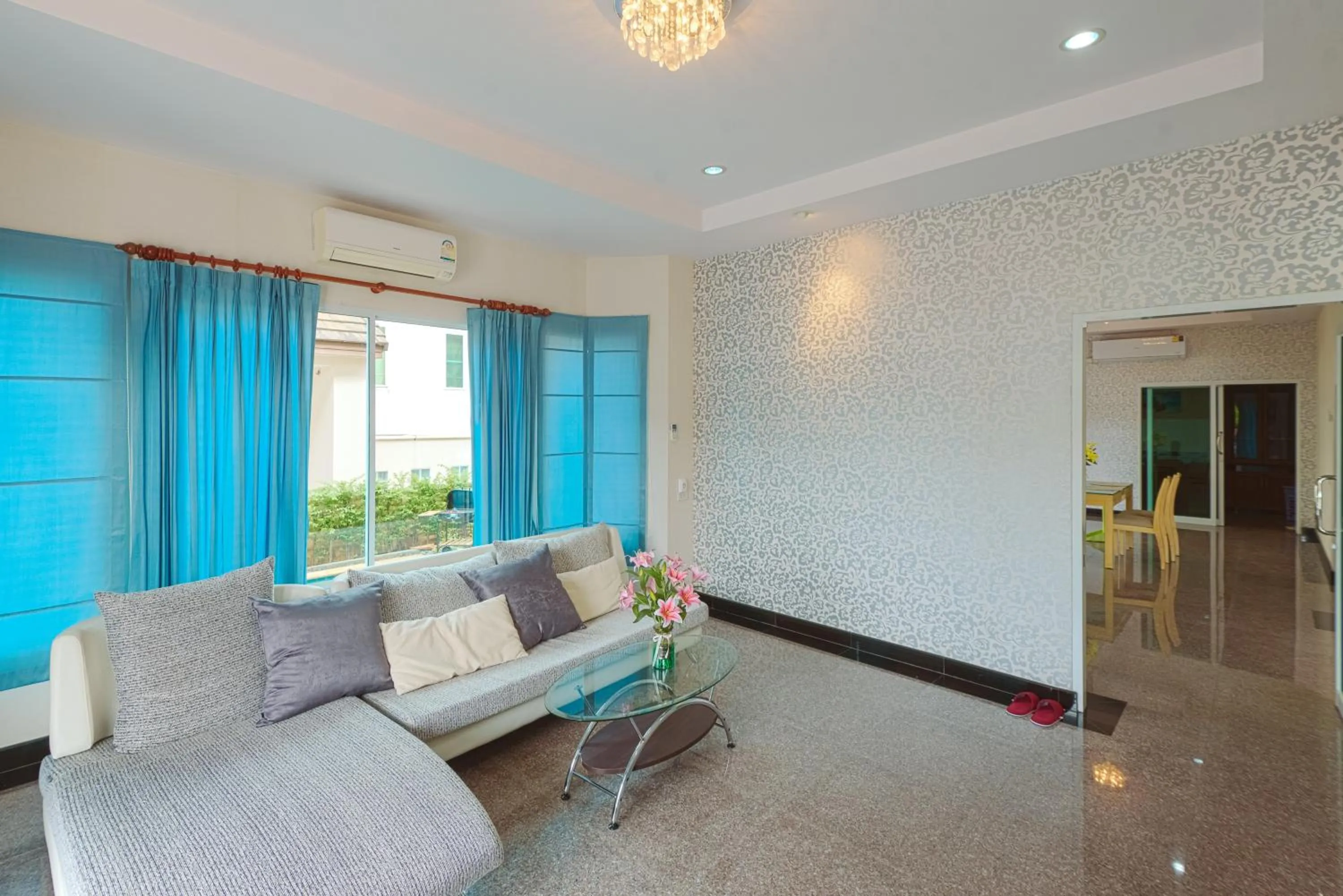 Living room in June Pool Villa