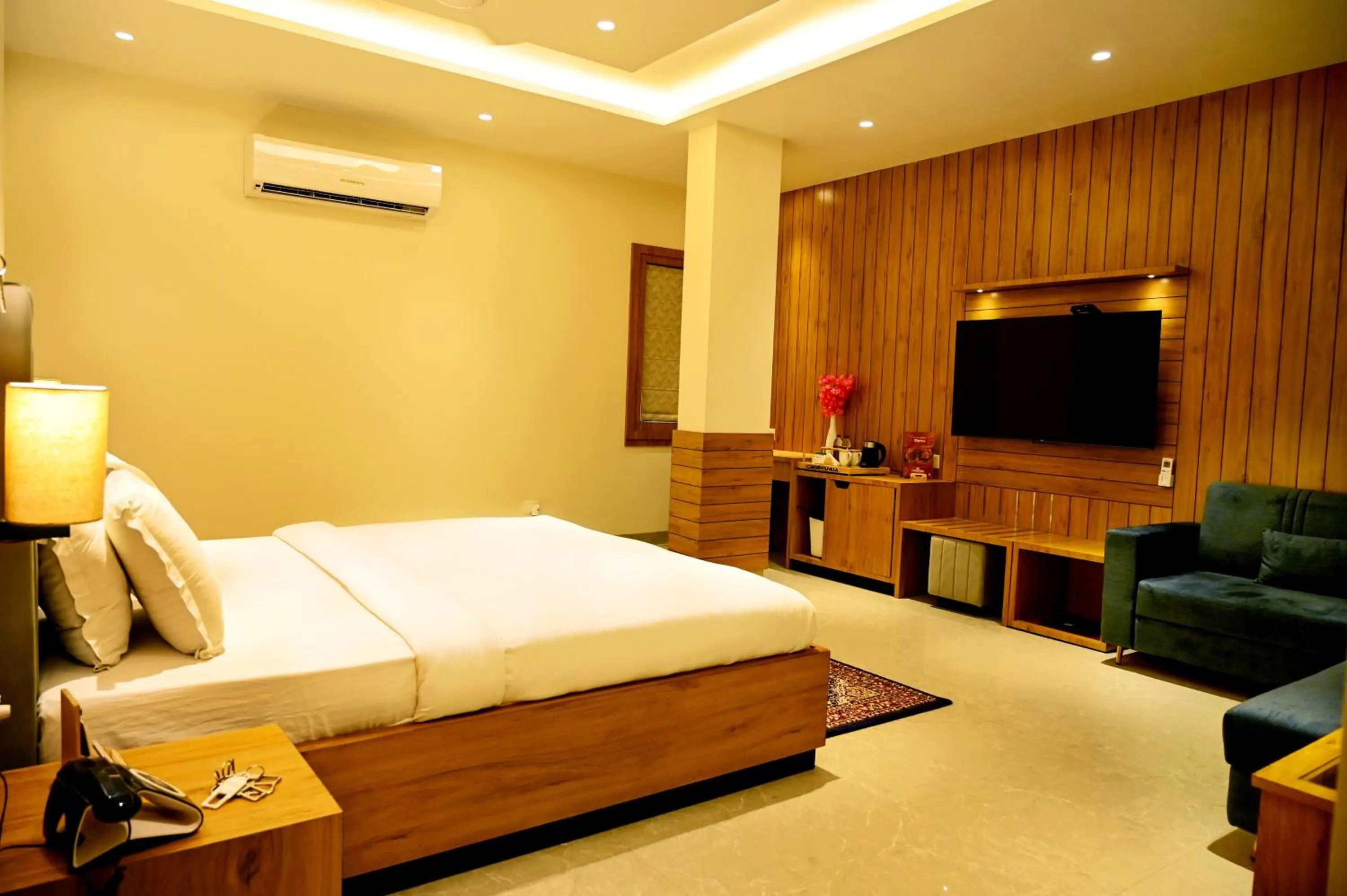 Photo of the whole room, Bed in Hotel Cresent - Near Assi Ghat