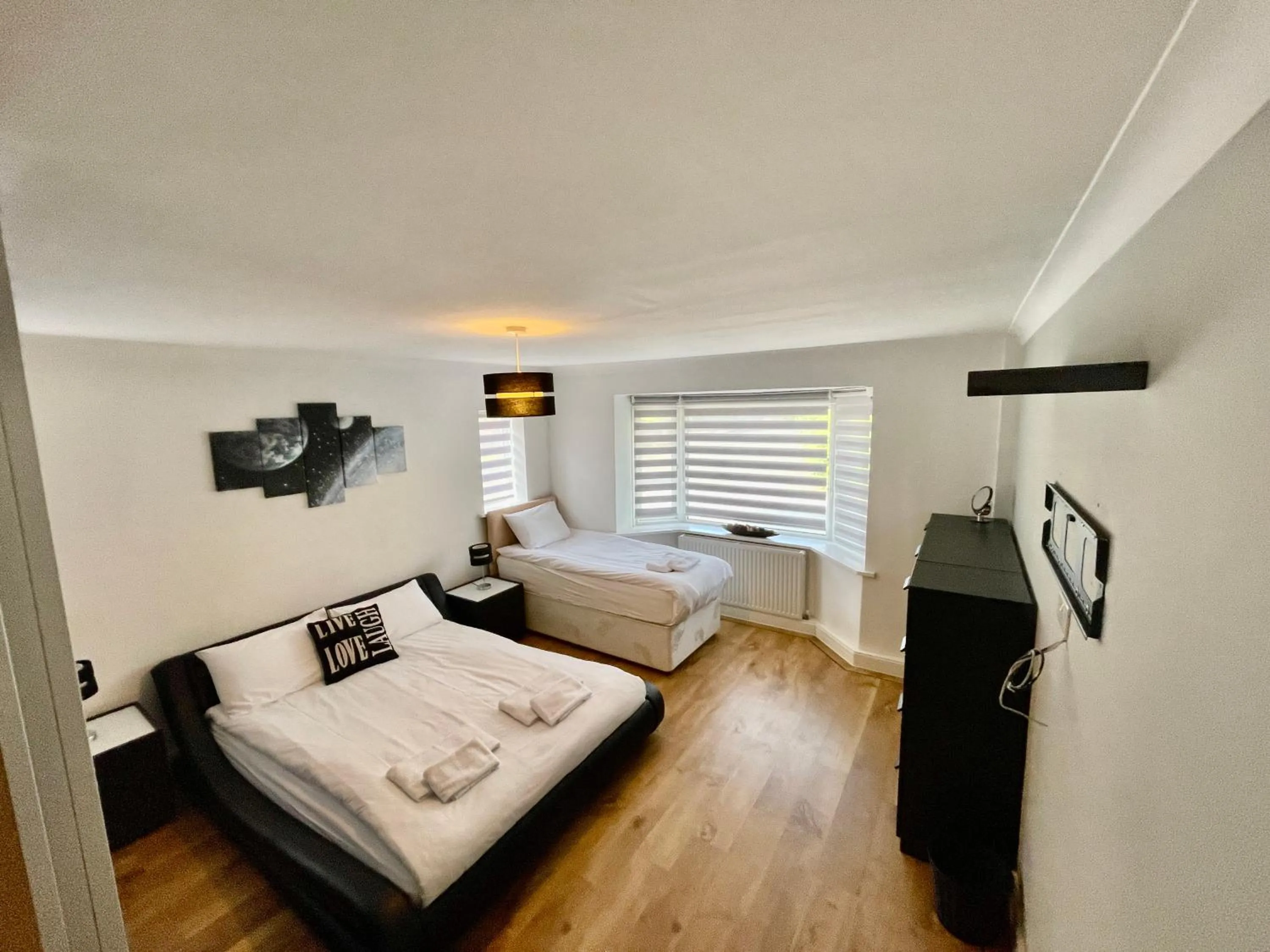 Bedroom, Bed in Four Corners Holiday Home Hot Tub & Sauna