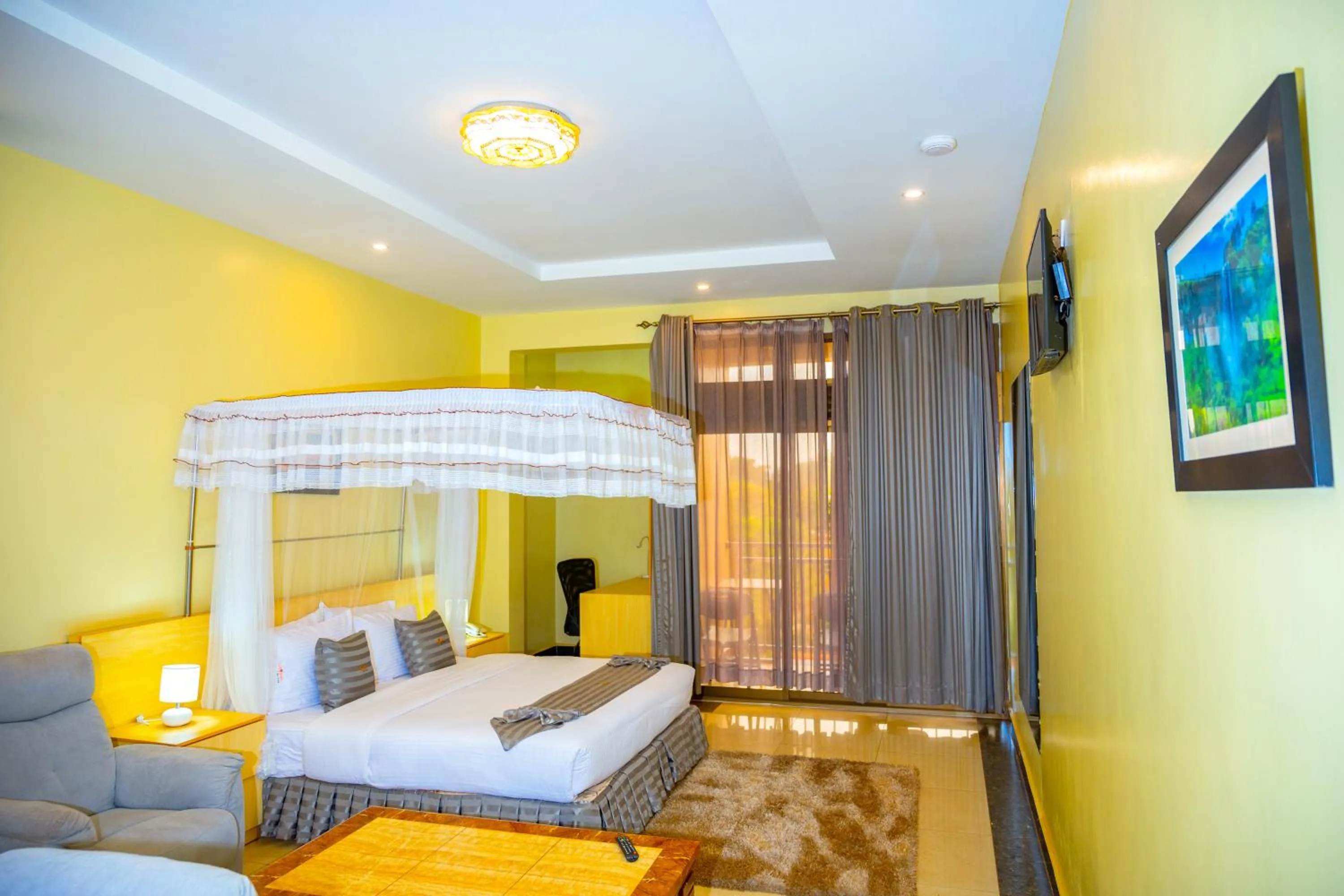 Bed in Crystal Suites & Apartments