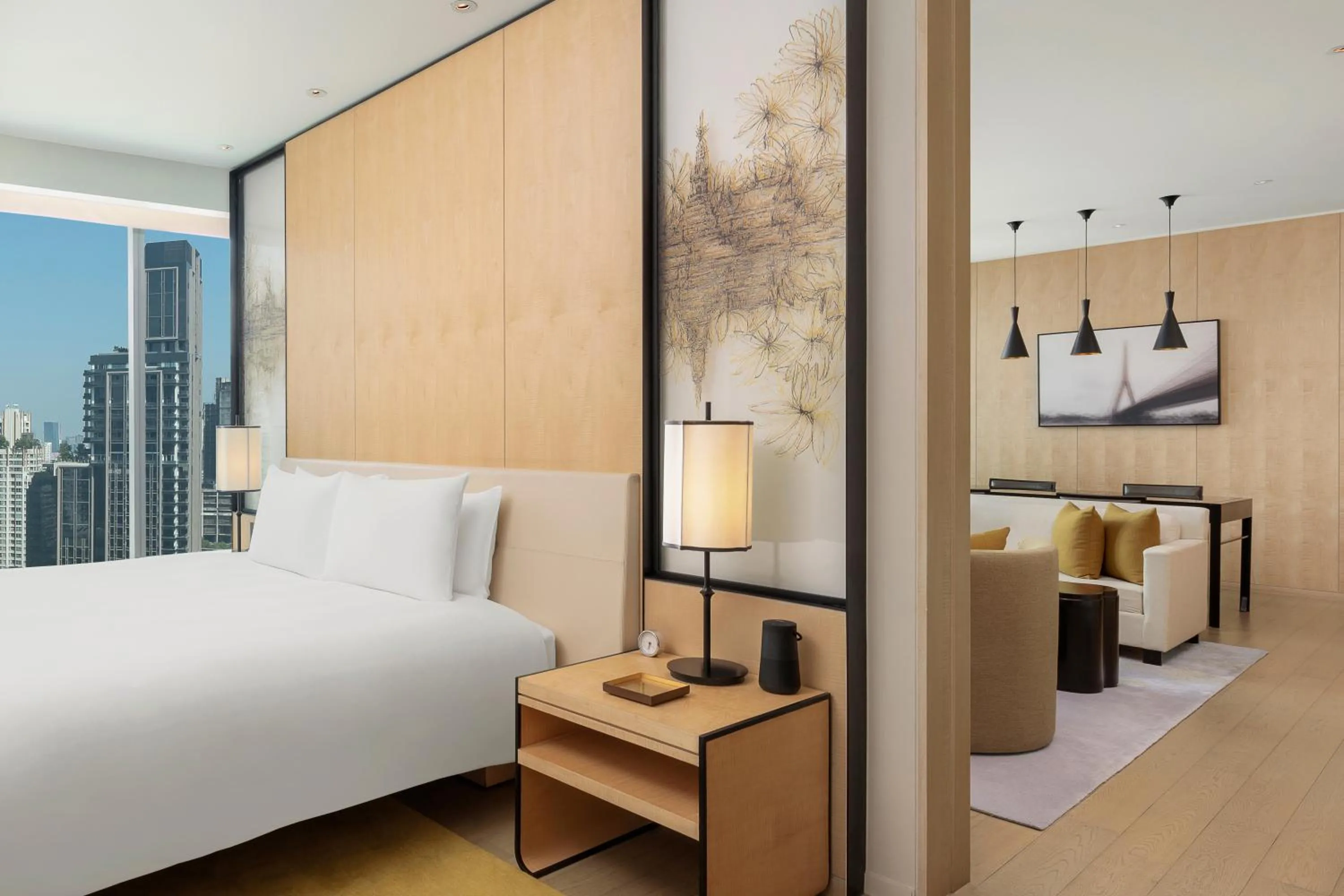 Living room, Bed in Park Hyatt Bangkok