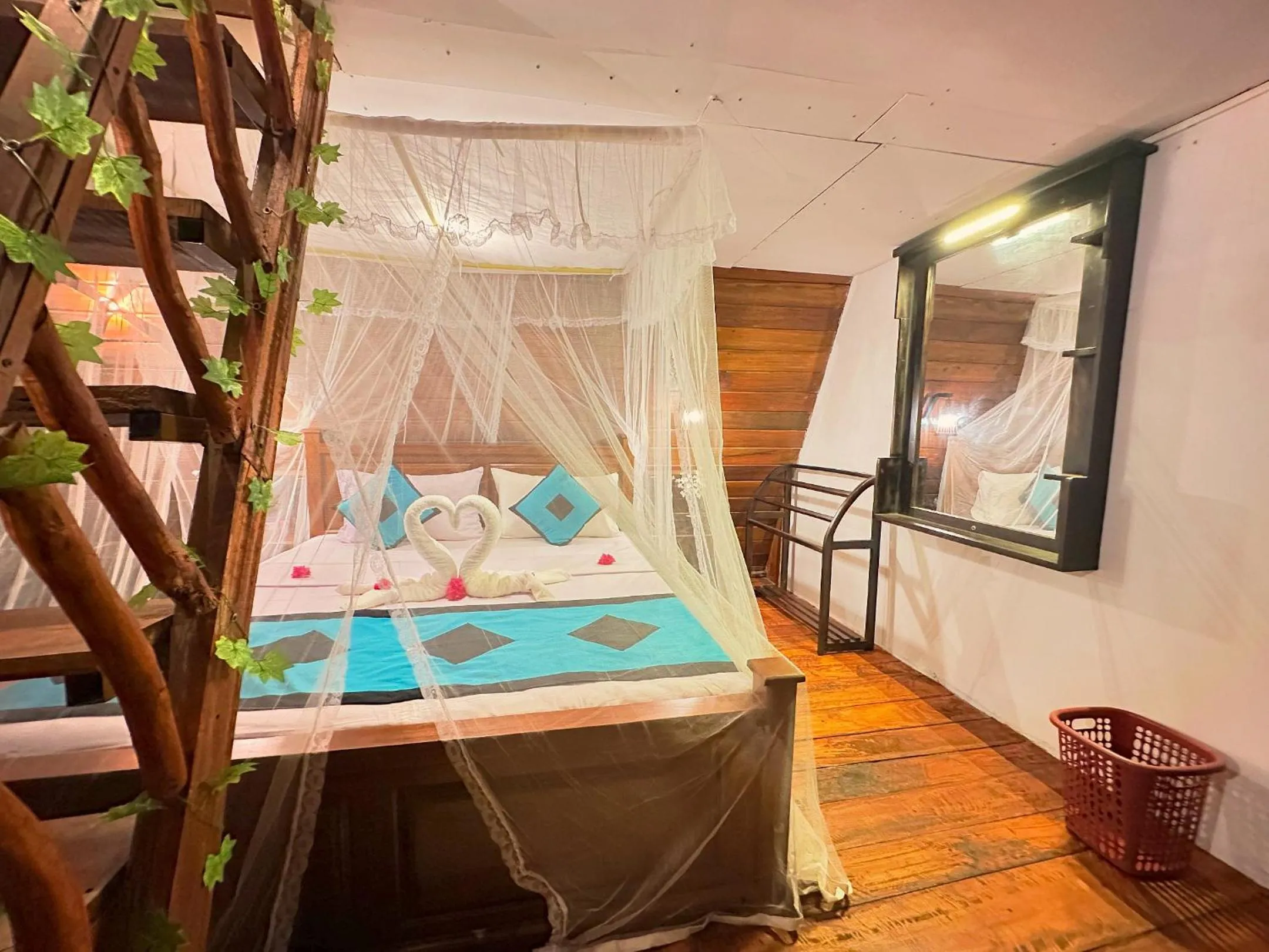 Bed in Levona Garden Resort