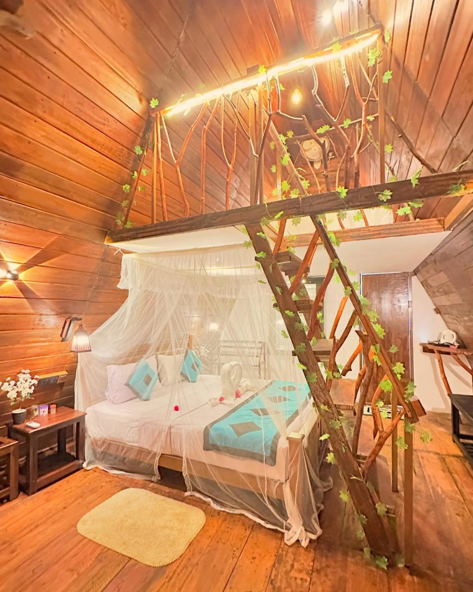 Bed in Levona Garden Resort