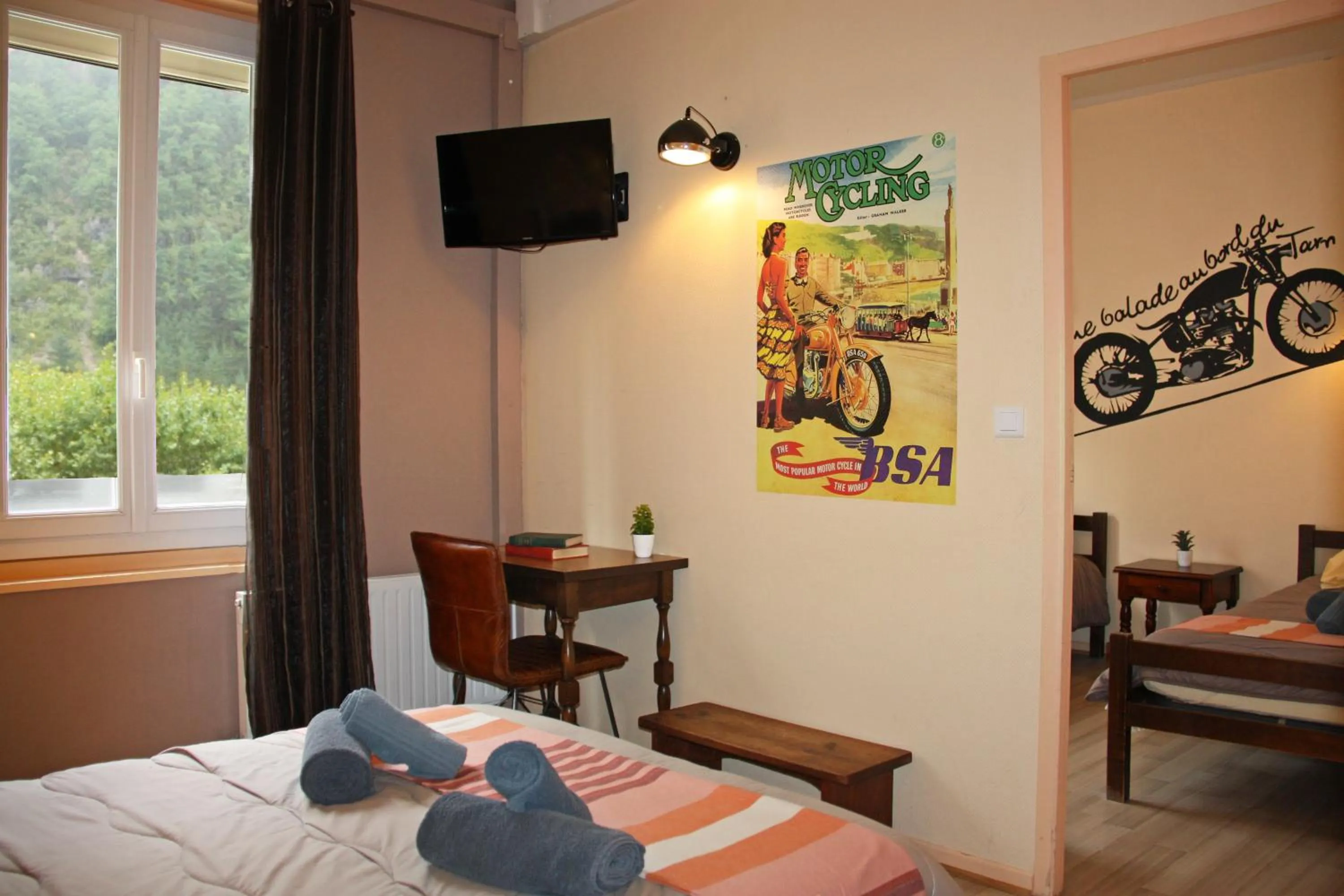 Bed in Hôtel des Bateliers