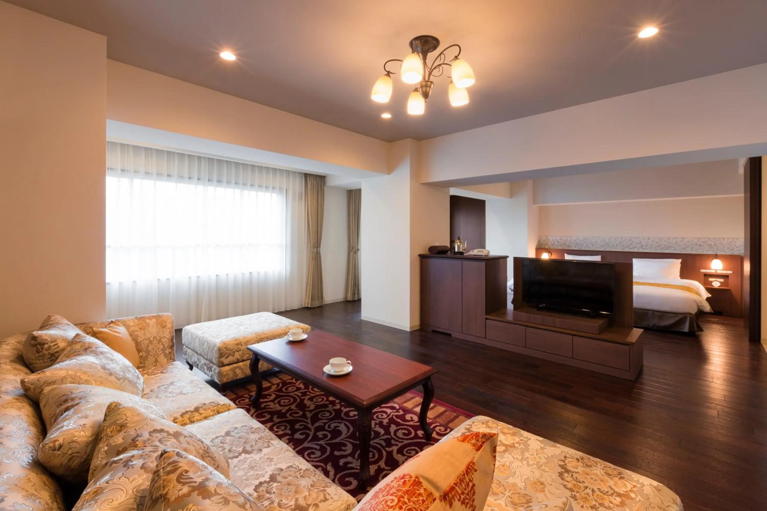 Photo of the whole room, Bed in HAKODATE Uminokaze