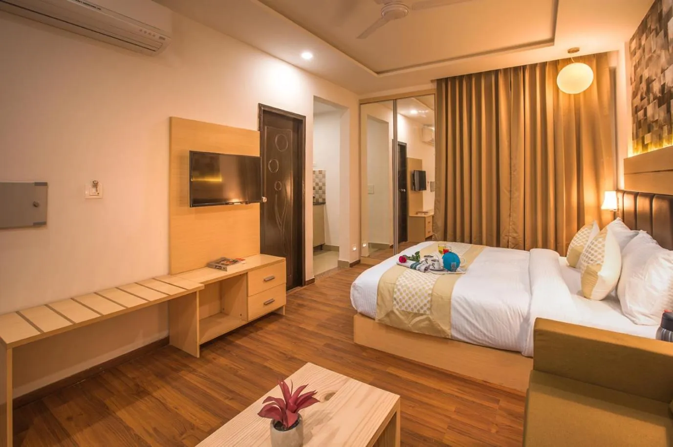 Photo of the whole room, Bed in Kadamb Spritual stay