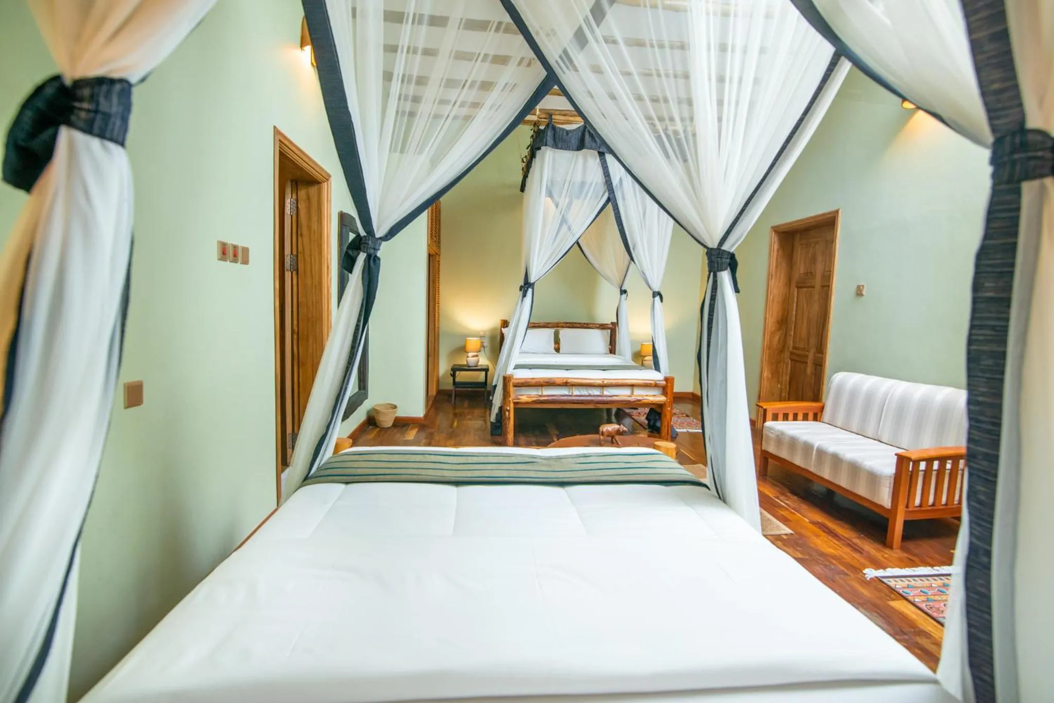 Bed in Buffalo Safari Lodge