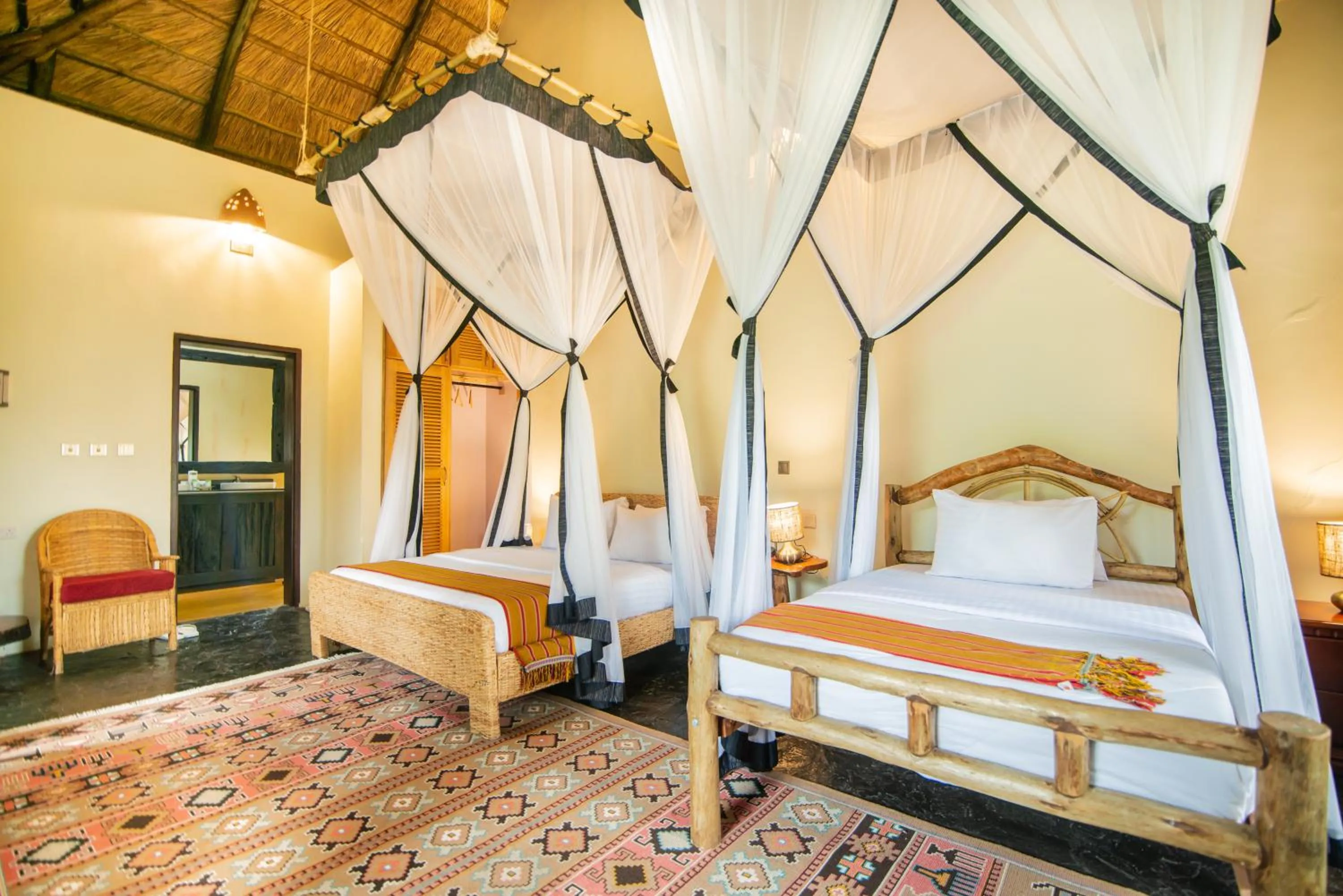 Bed in Buffalo Safari Lodge