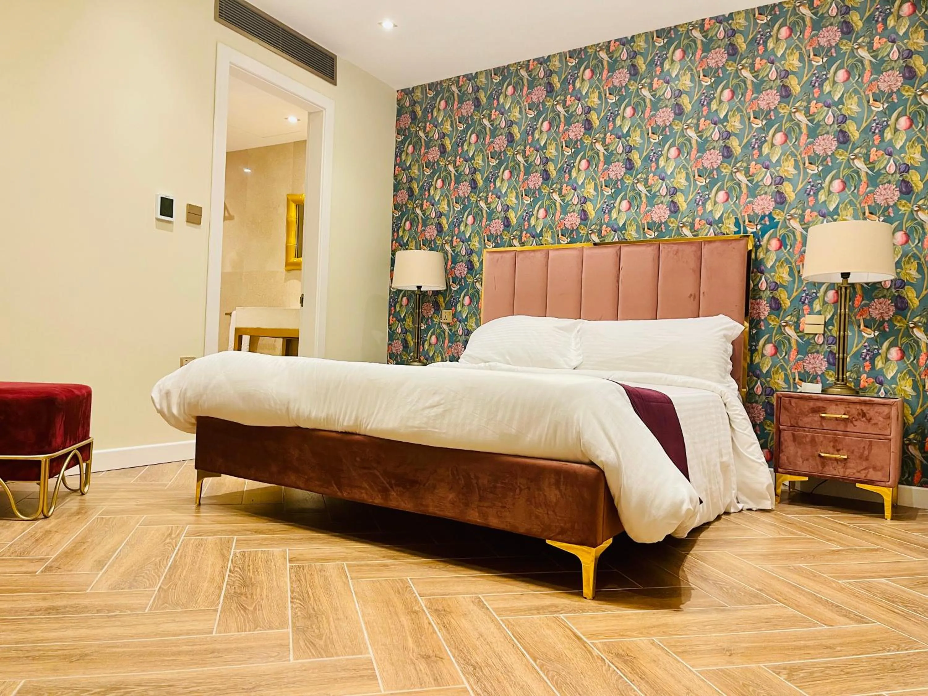 Bed in The Red Farm Relais & Spa