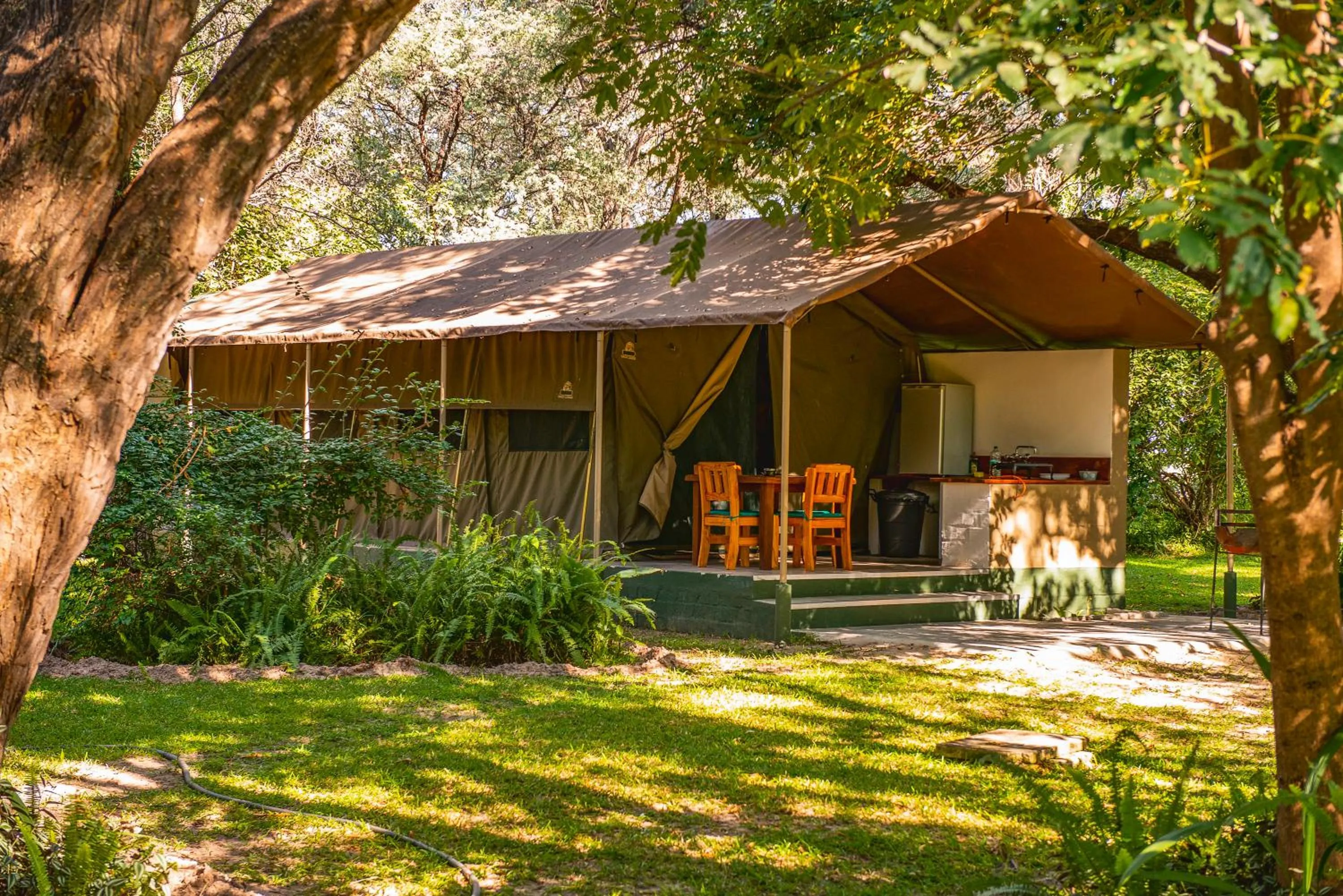 Patio in Zambezi Mubala Camp
