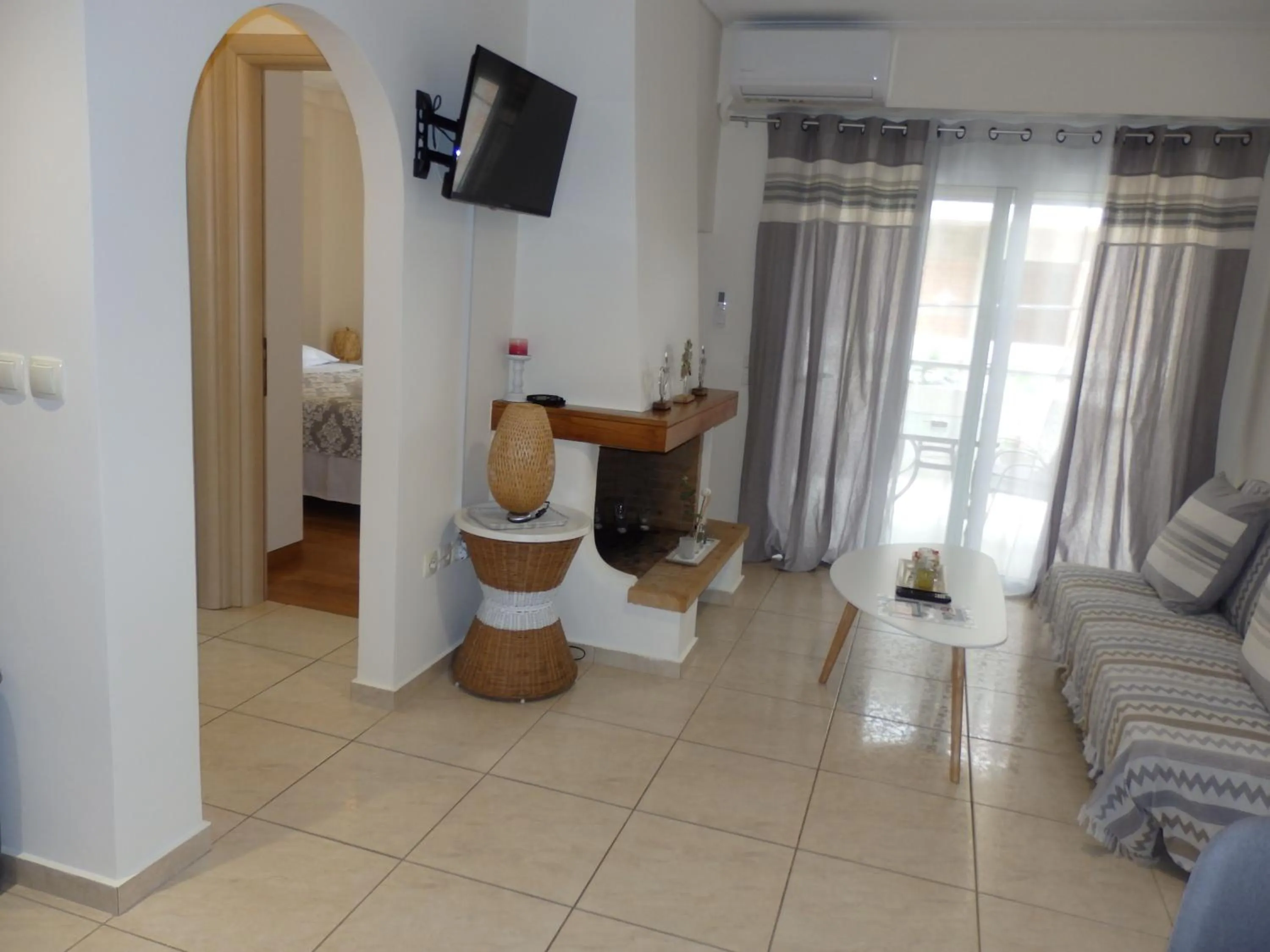 Living room in A&J Apartments or Rooms athens airport