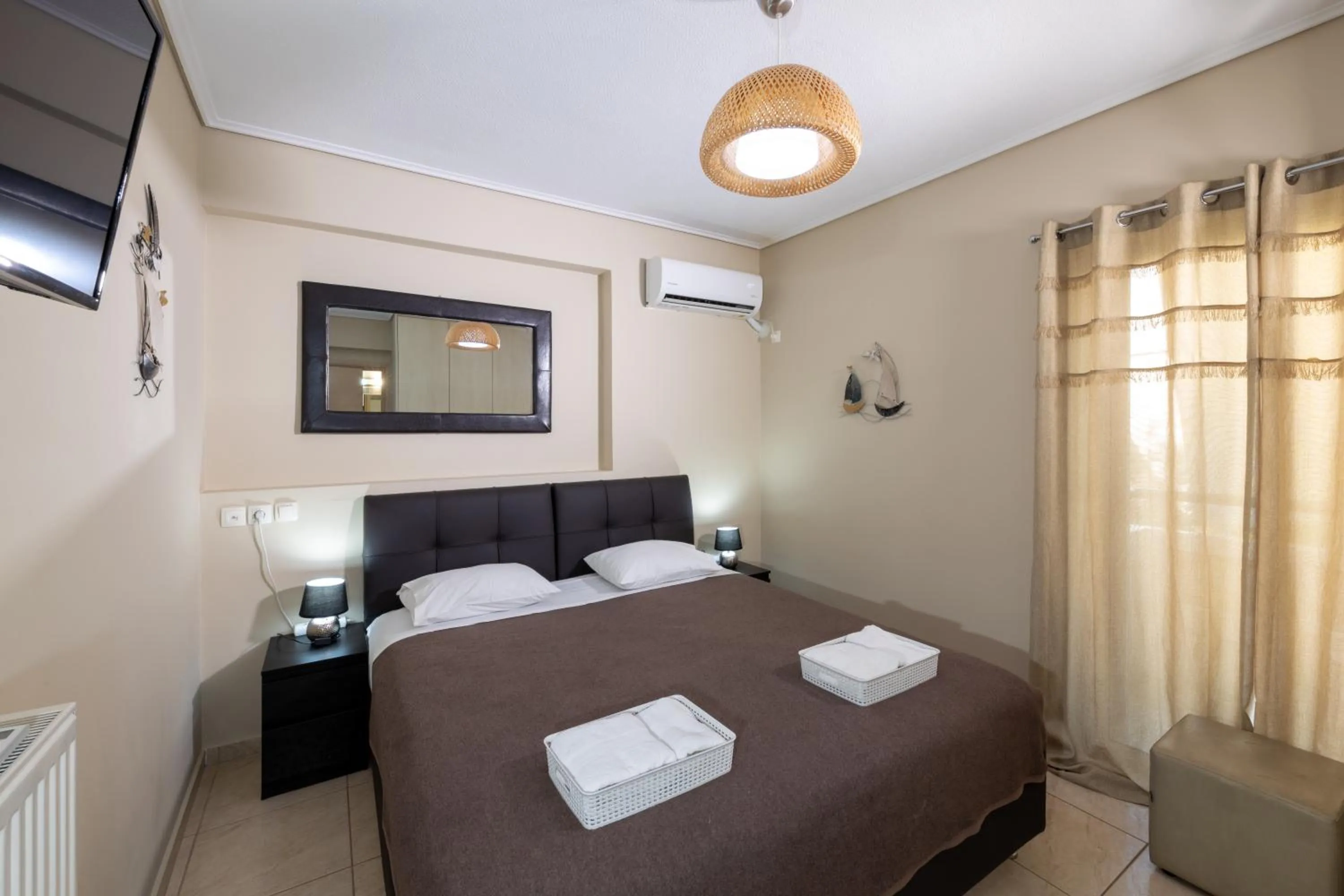 Bedroom, Bed in A&J Apartments or Rooms athens airport