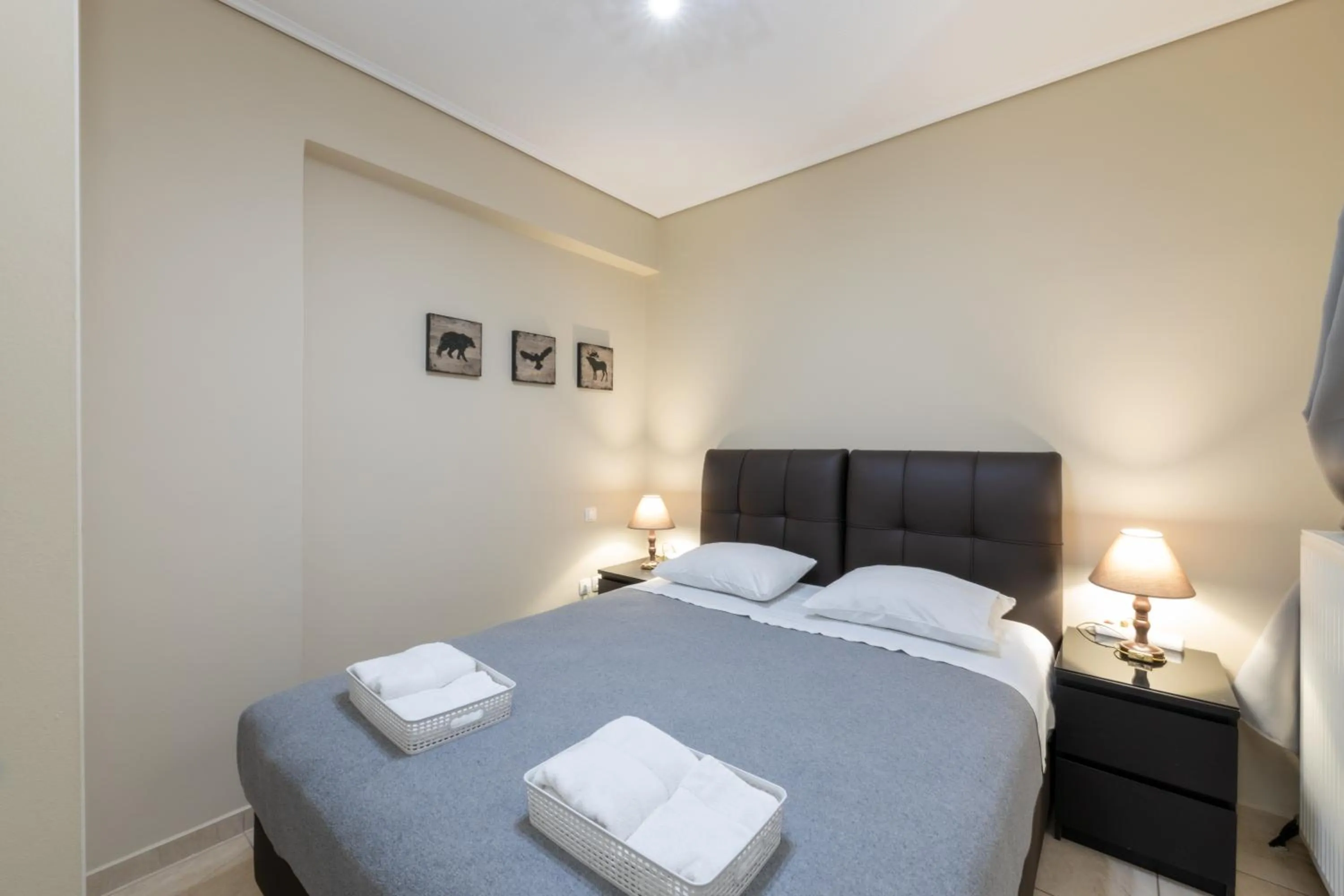 Bedroom, Bed in A&J Apartments or Rooms athens airport