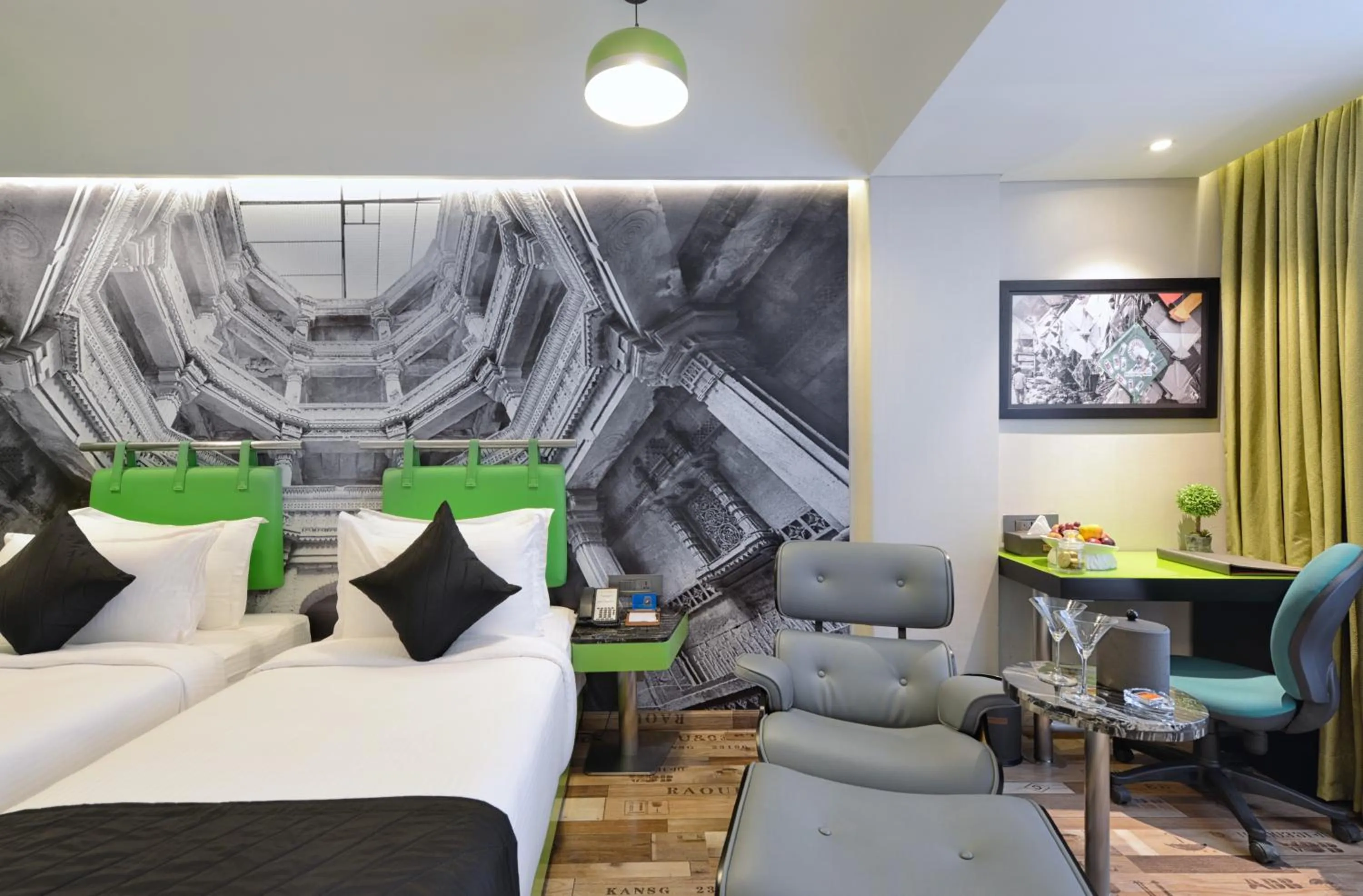 Decorative detail, Bed in Regenta Central Antarim Ahmedabad