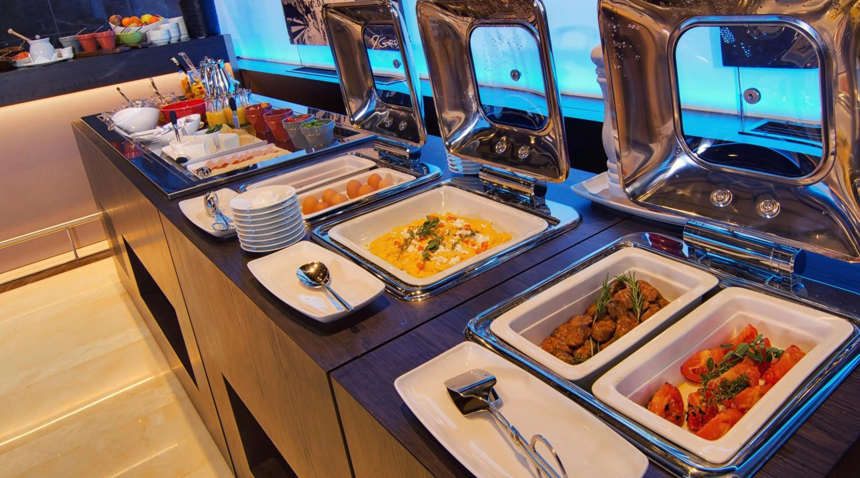 Buffet breakfast in SAZ City Life Boutique Hotel