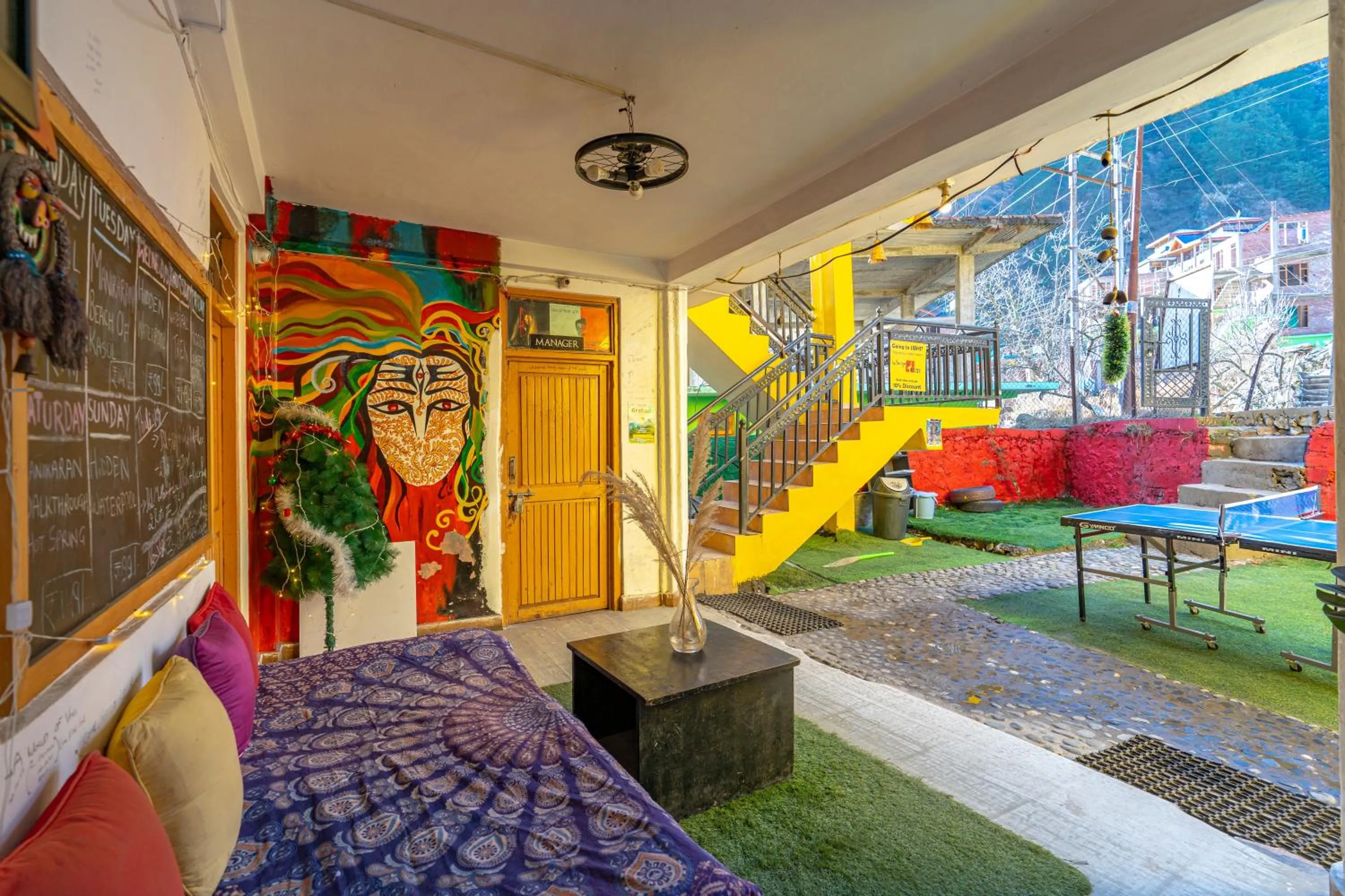 Seating area in Nomads Hostel