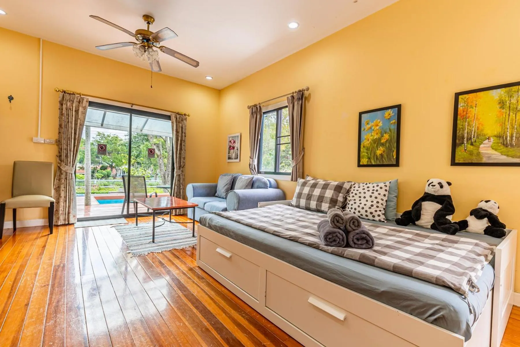 Bed in Villa Pitak Private Pool Villa Khaoyai