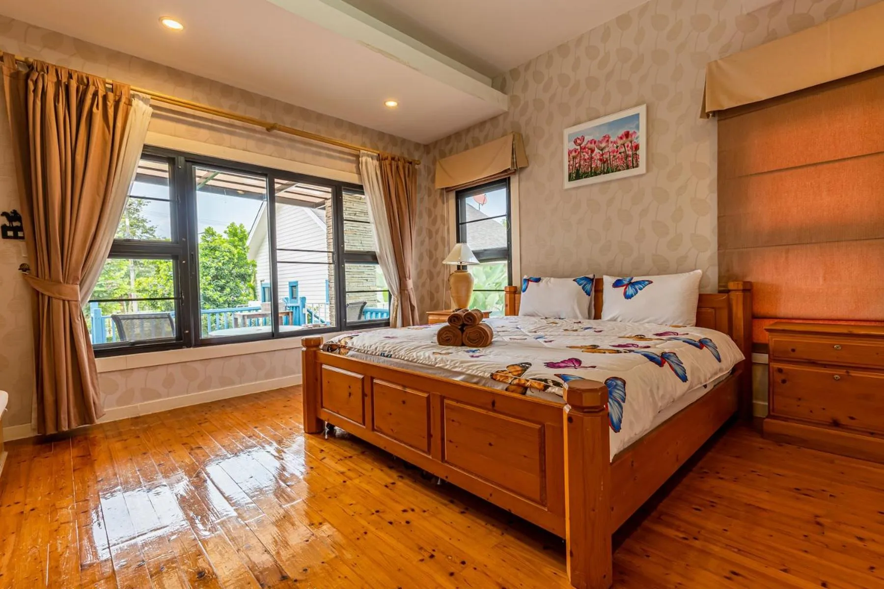 Bed in Villa Pitak Private Pool Villa Khaoyai