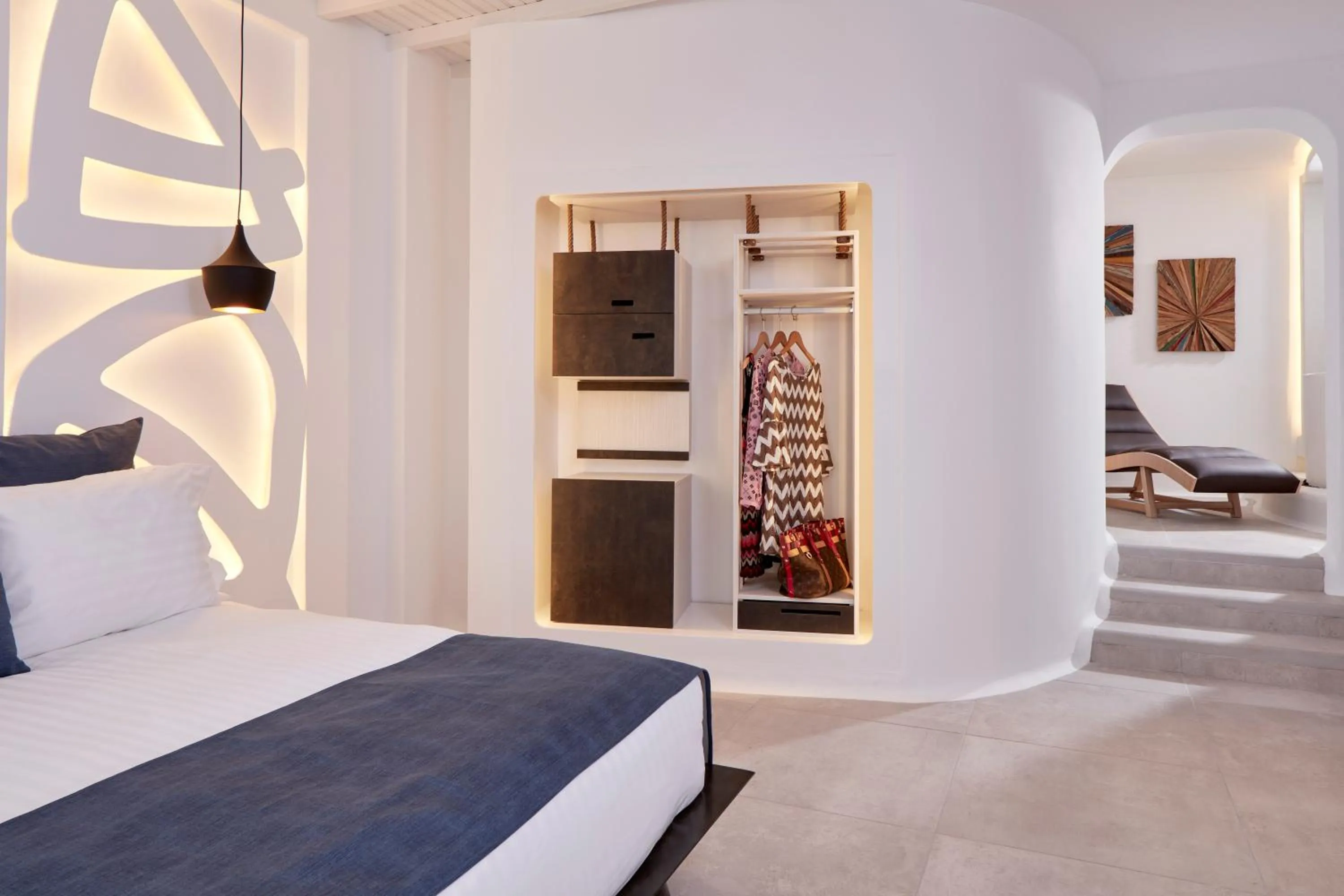Bedroom, Bed in Absolute Mykonos Suites & More