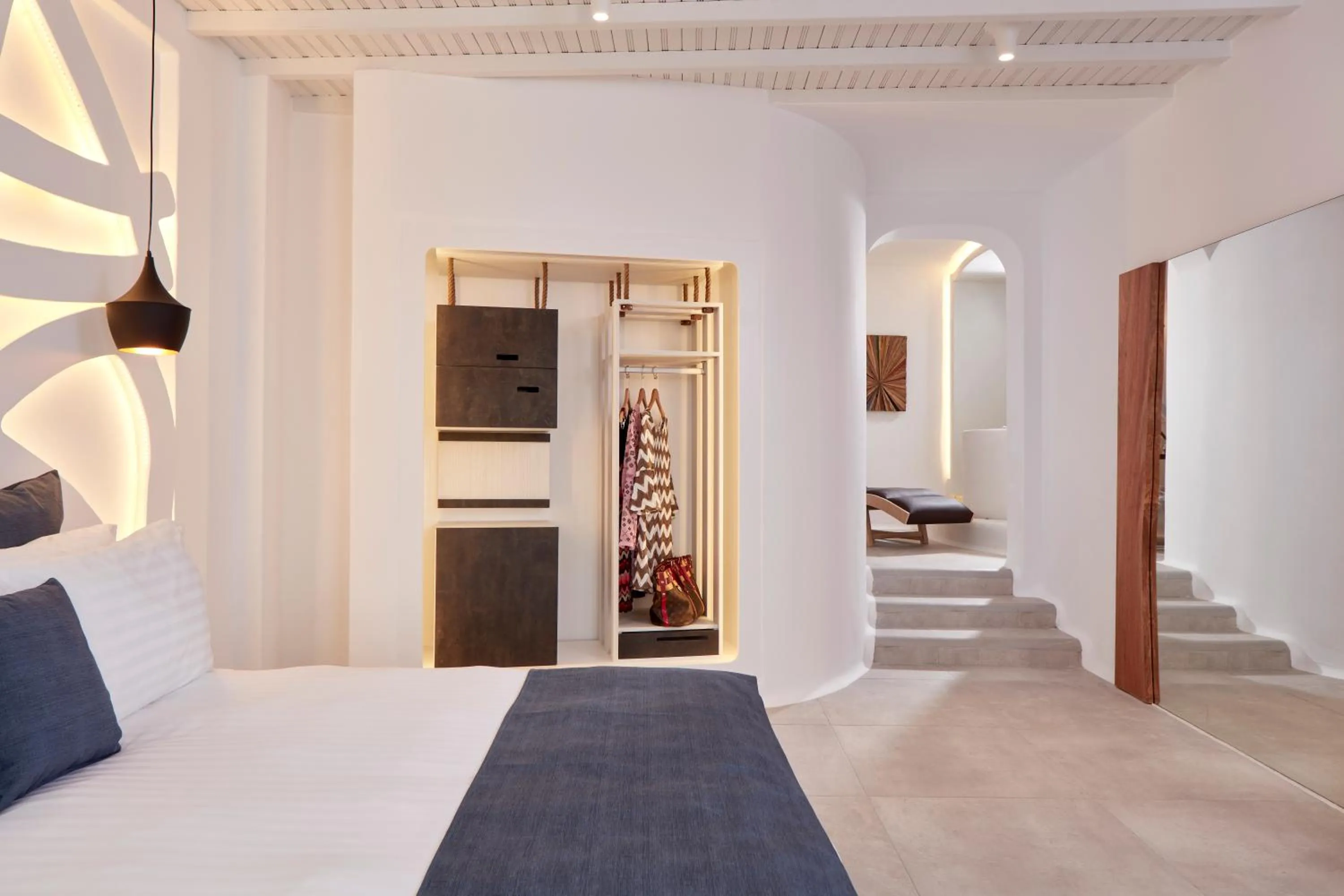 Bedroom, Bed in Absolute Mykonos Suites & More