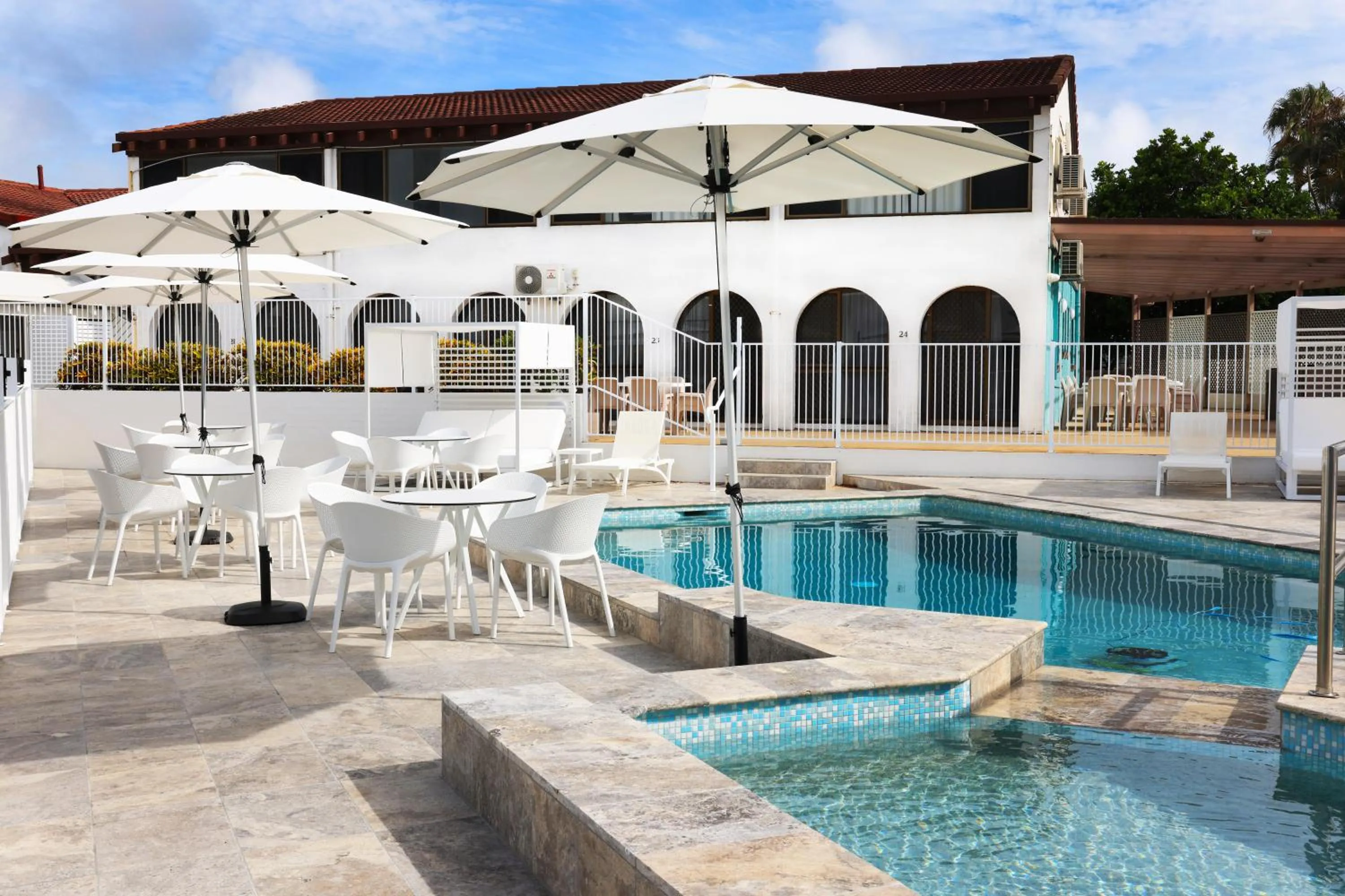 Pool view in Don Pancho Beach Resort