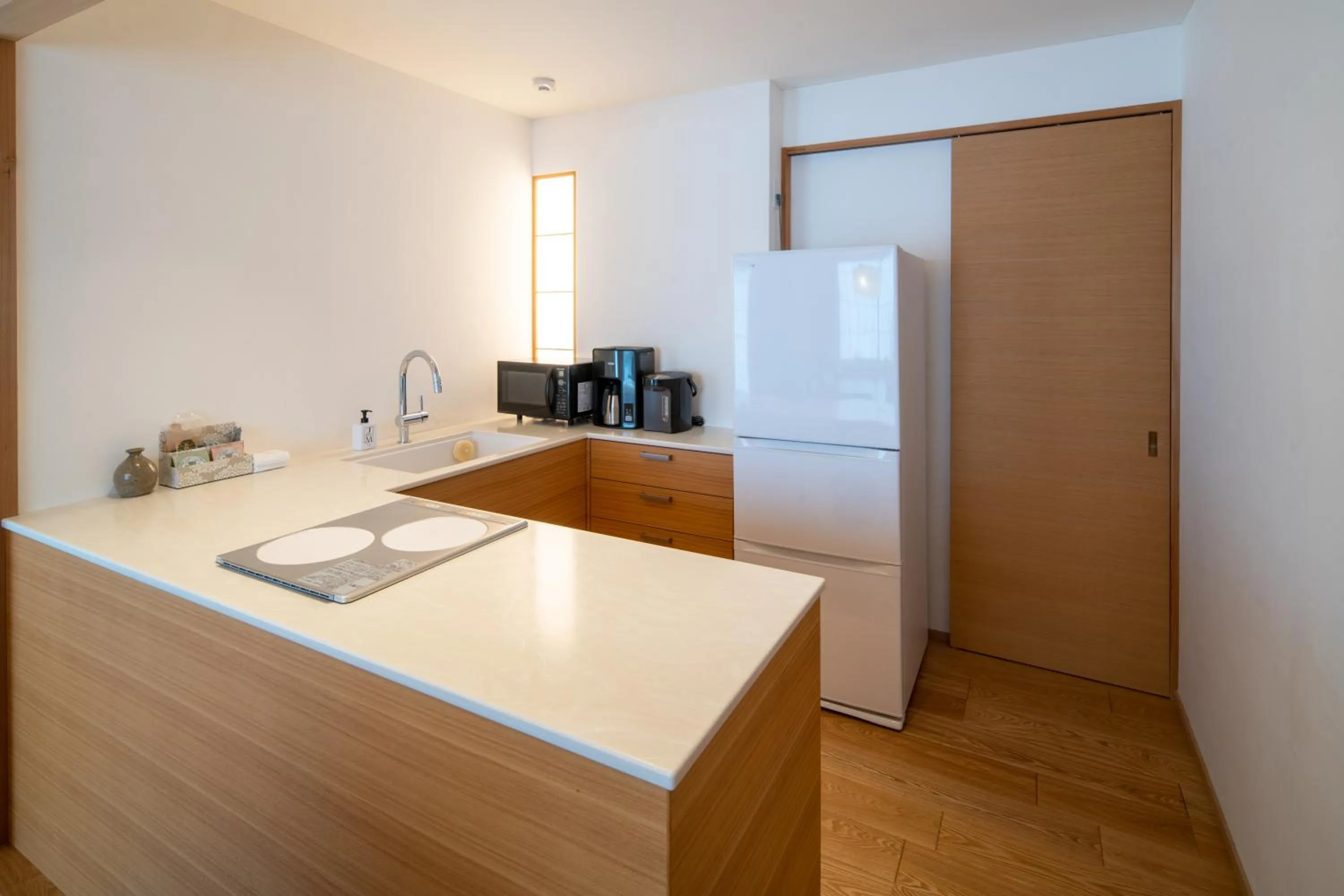 kitchen in Aoi Suites at Nanzenji Modern & Traditional Japanese Style