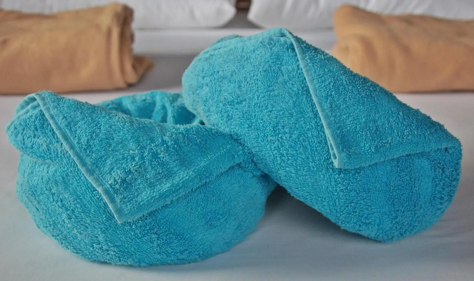 Bed in Island Tiki Paradise Resort