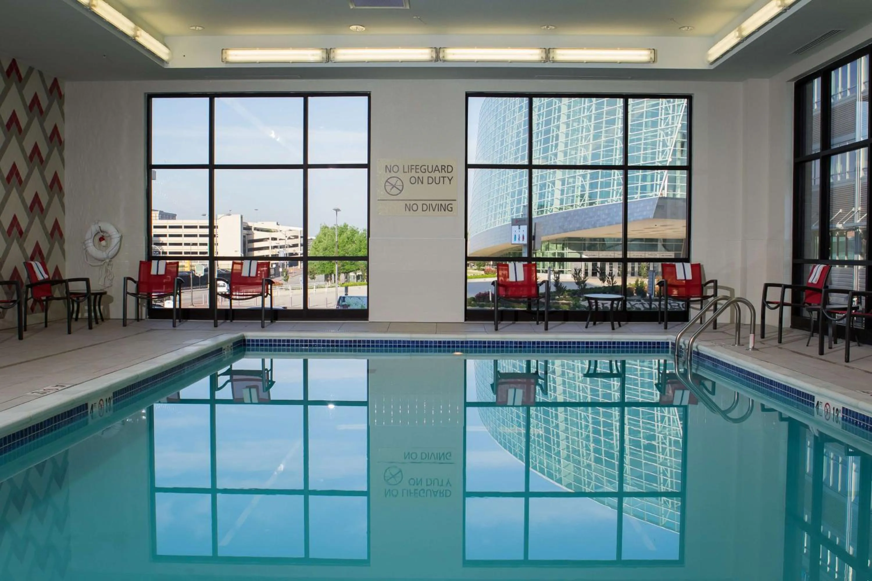 Pool view in Hampton Inn & Suites Tulsa Downtown, Ok