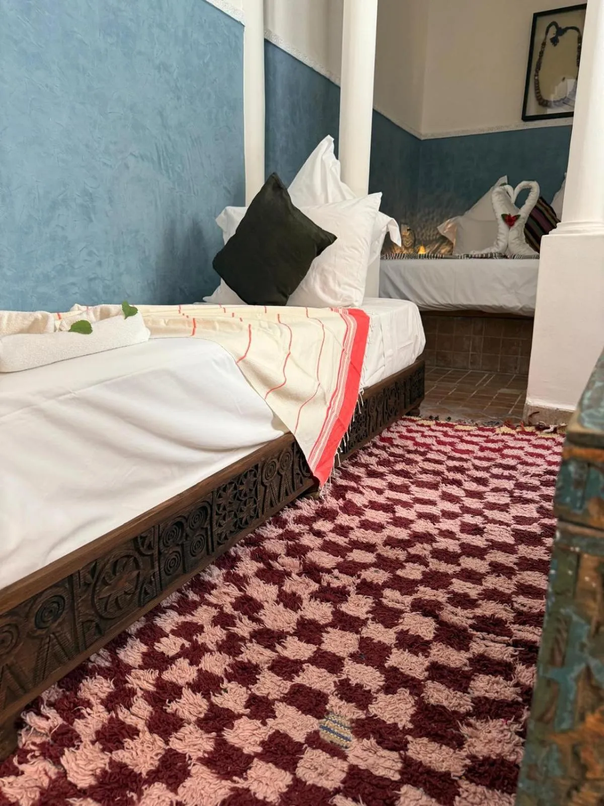 Bed in Riad Dihya