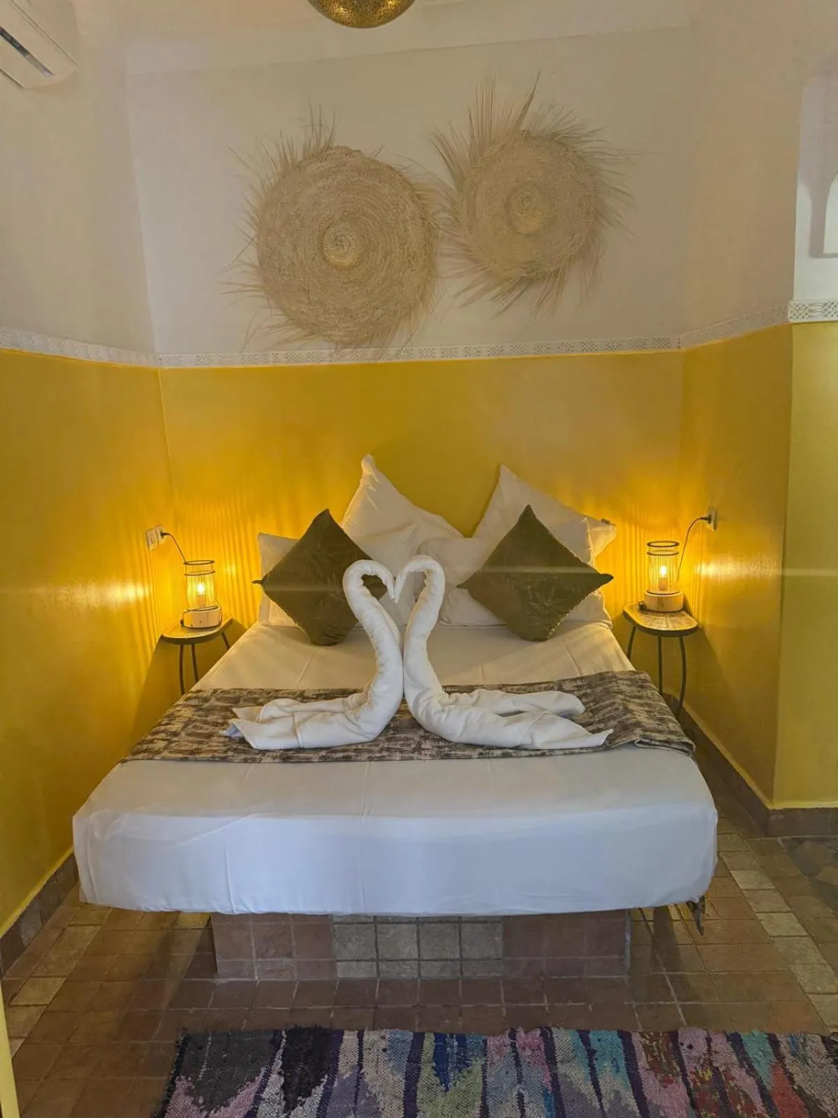 Bed in Riad Dihya
