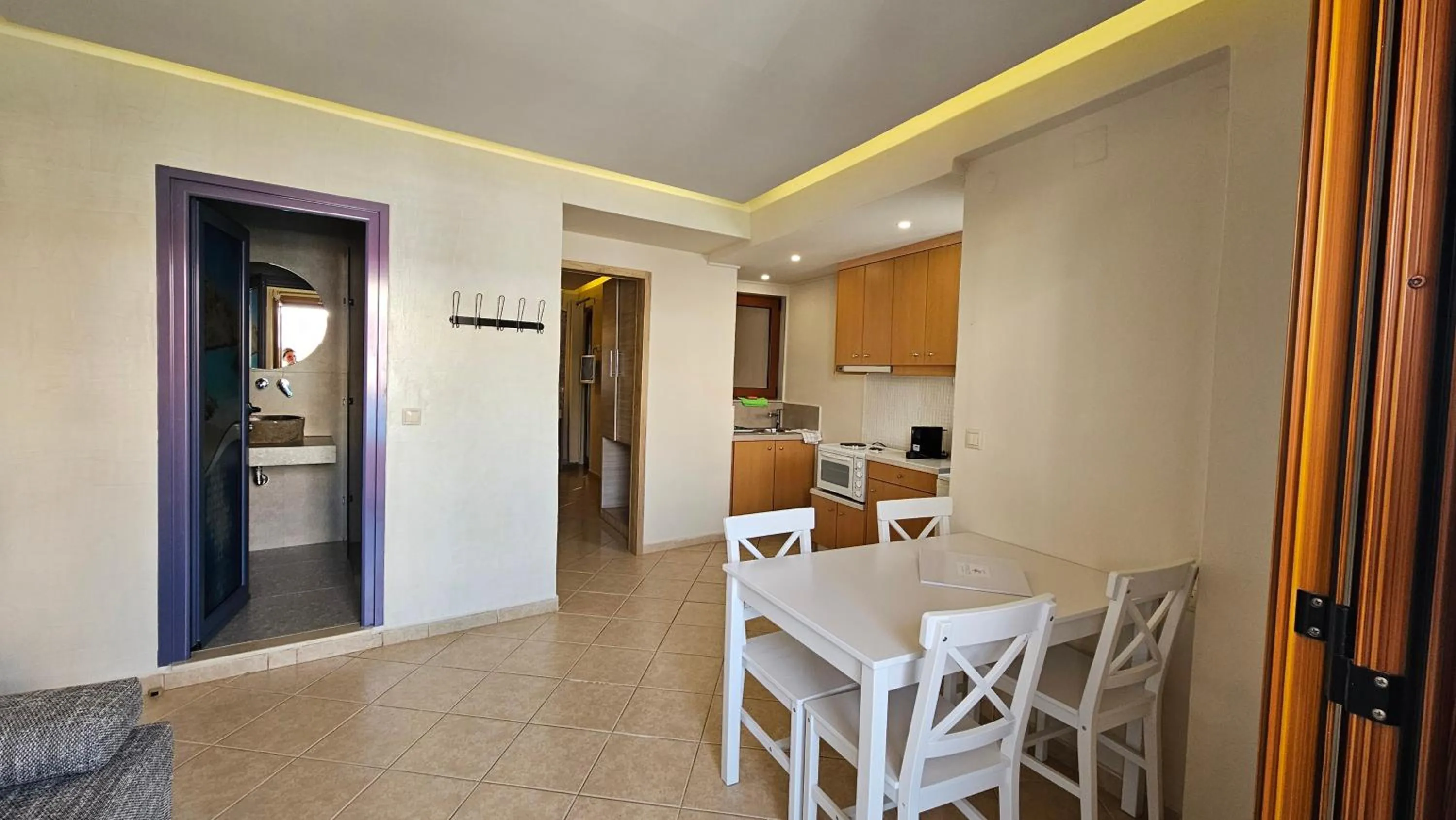 Kitchen or kitchenette in Minos Boutique Hotel