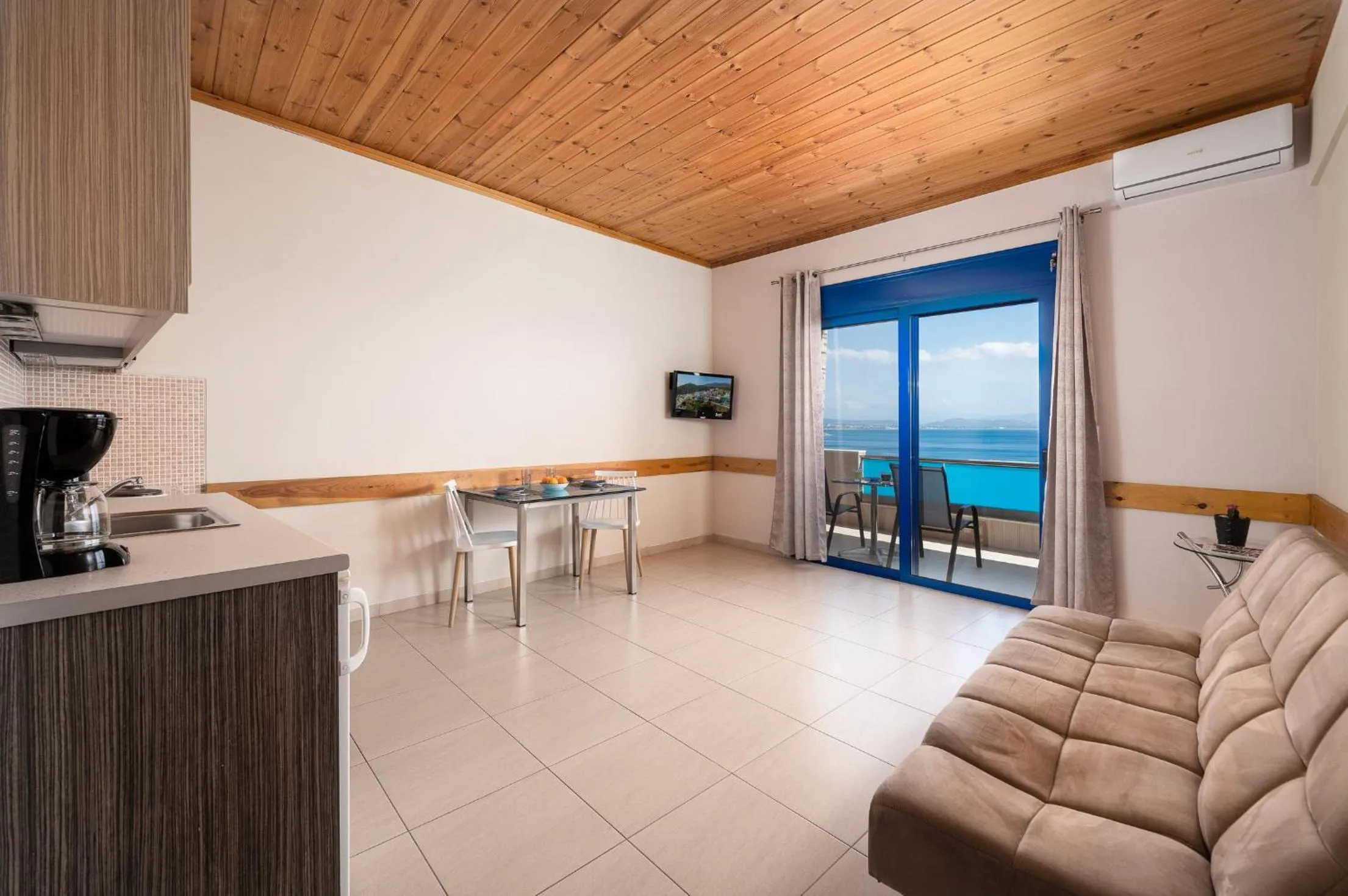 Seating area in Minos Boutique Hotel