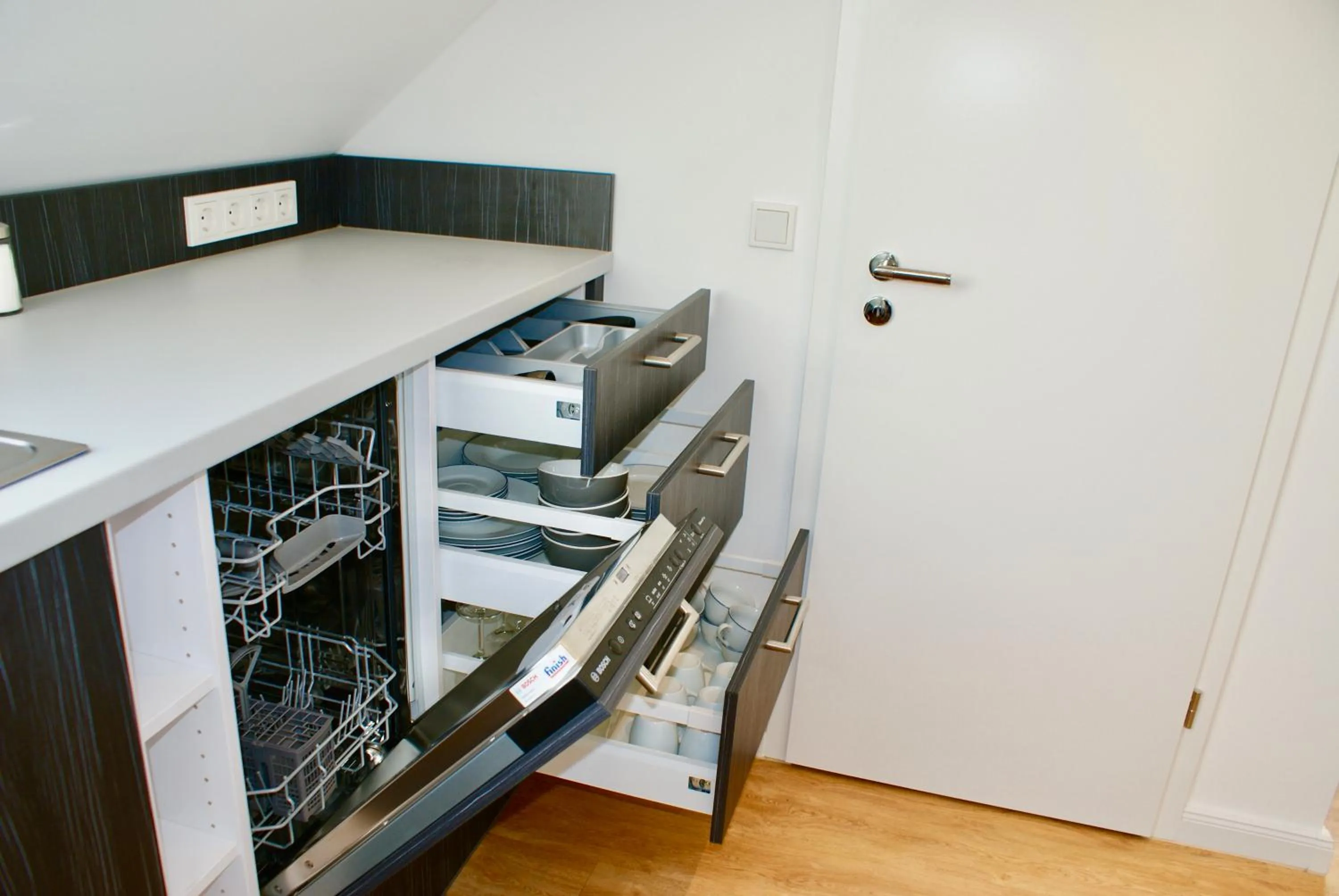 Kitchen or kitchenette in Deichhotel Rose