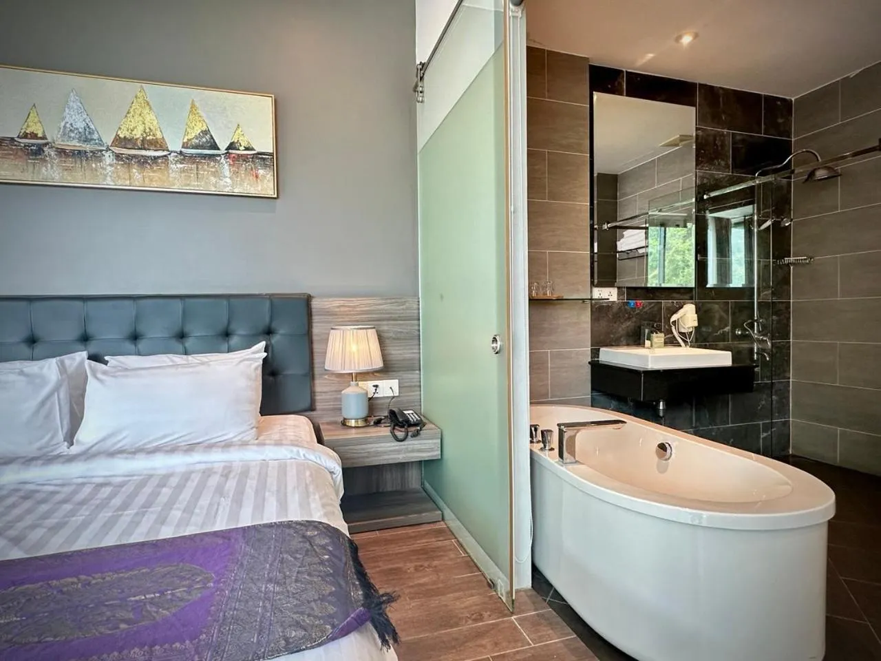 Bathroom, Bed in KEP BAY HOTEL & RESORT