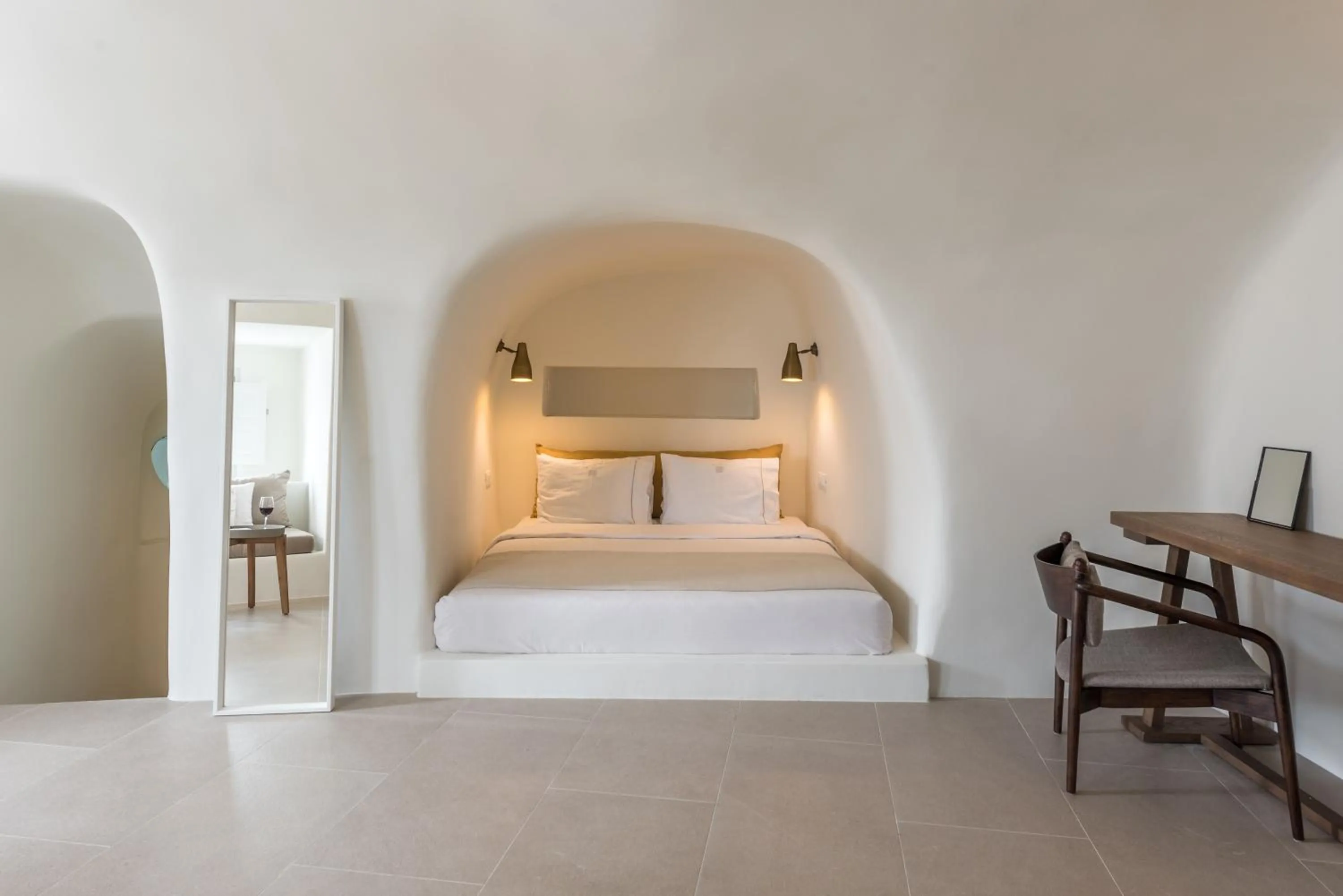 Bed in Art Maisons Oia Castle