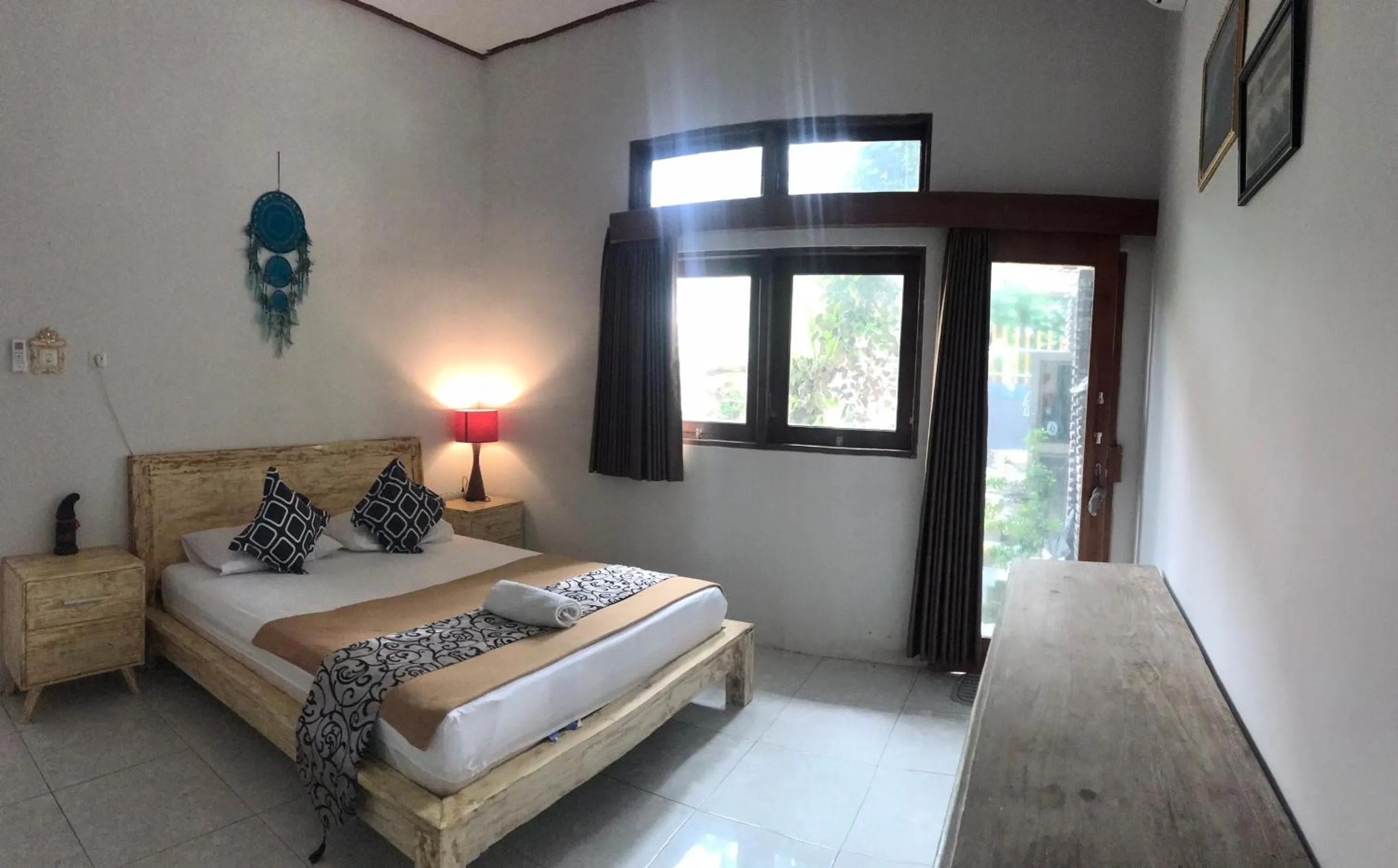 Bed in Medewi Secret SurfCamp