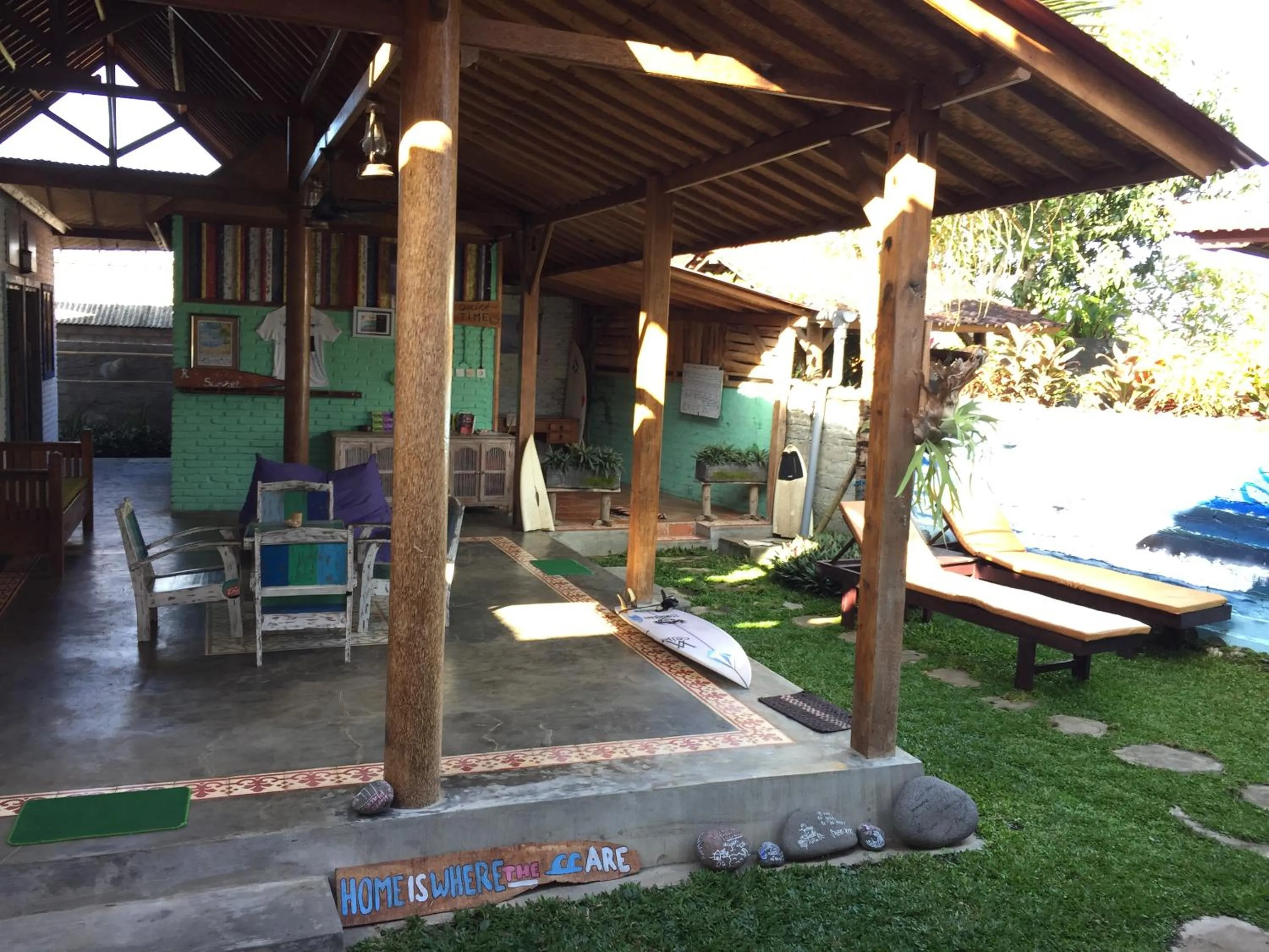 Living room in Medewi Secret SurfCamp