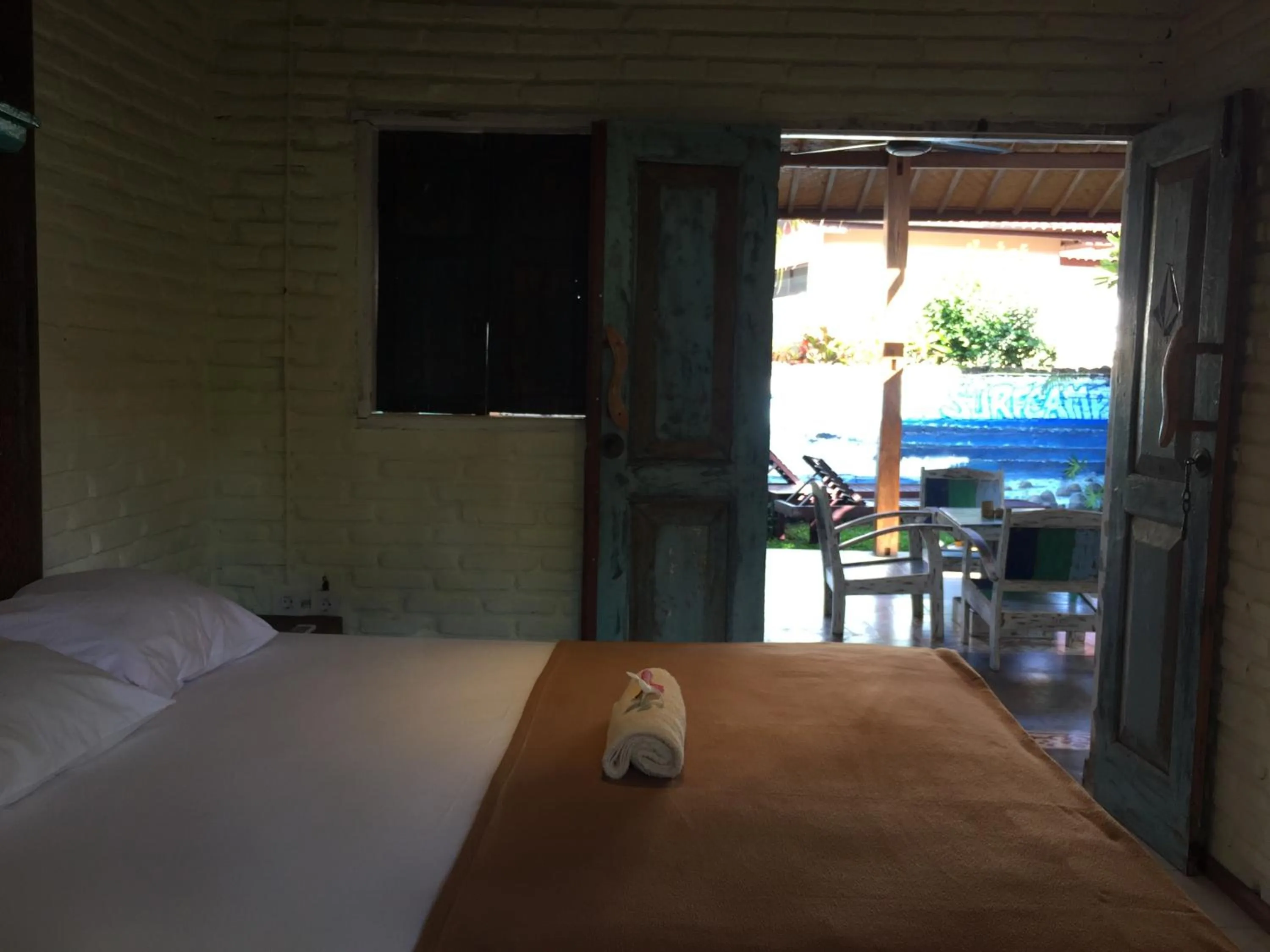 Bed in Medewi Secret SurfCamp