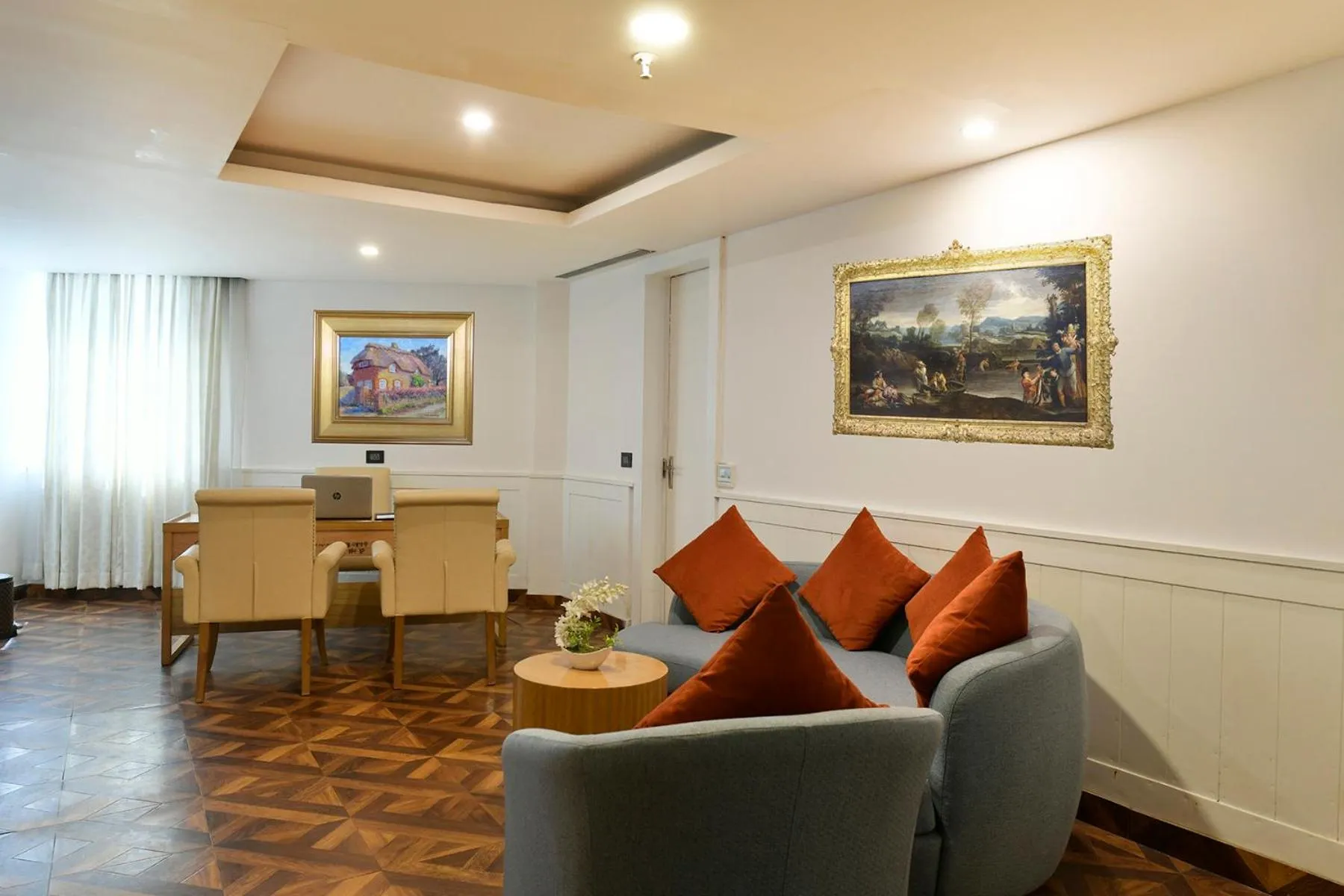 Seating area in Pal Heights Mantra