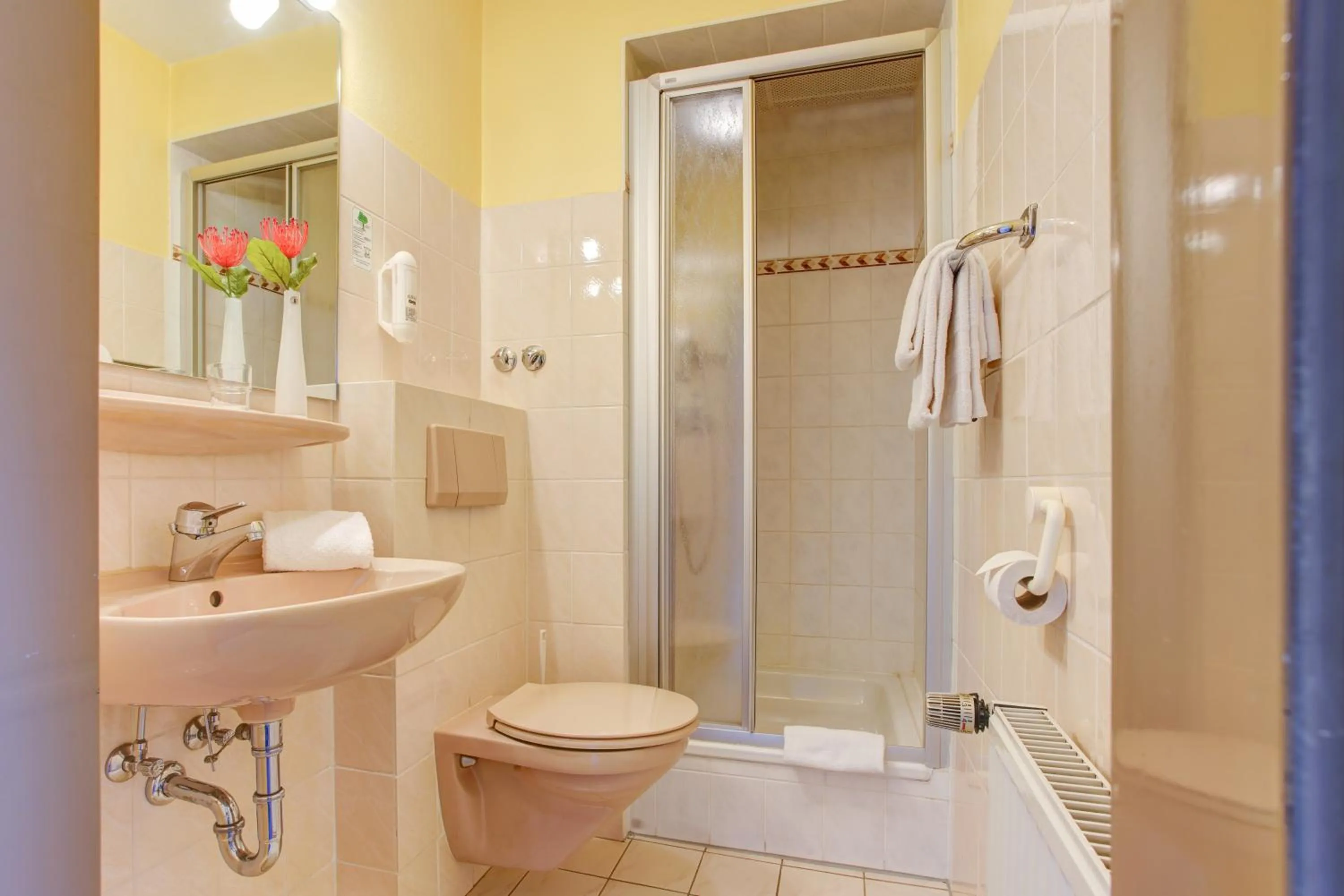 Shower in Hotel Elbinsel free parking