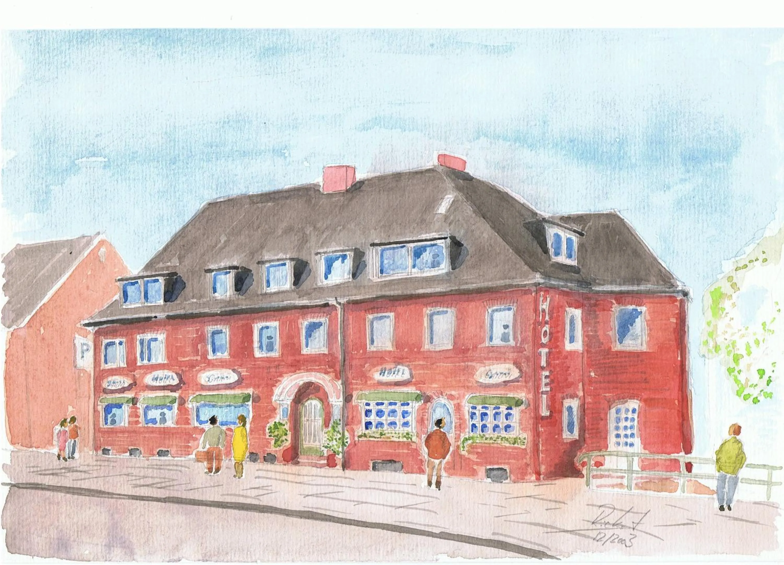 Property building in Hotel Elbinsel free parking