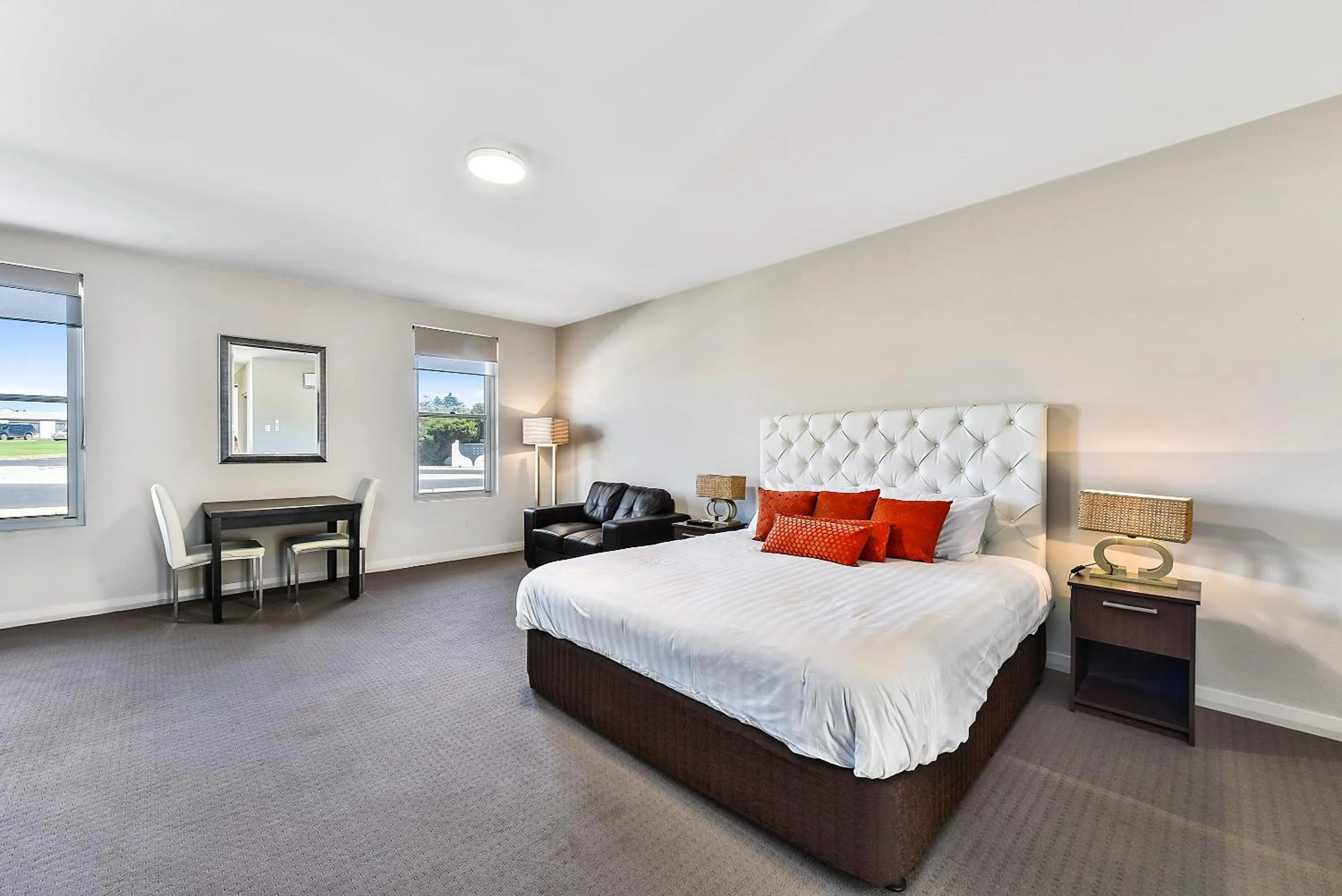 Bed in Robe Marina Accommodation